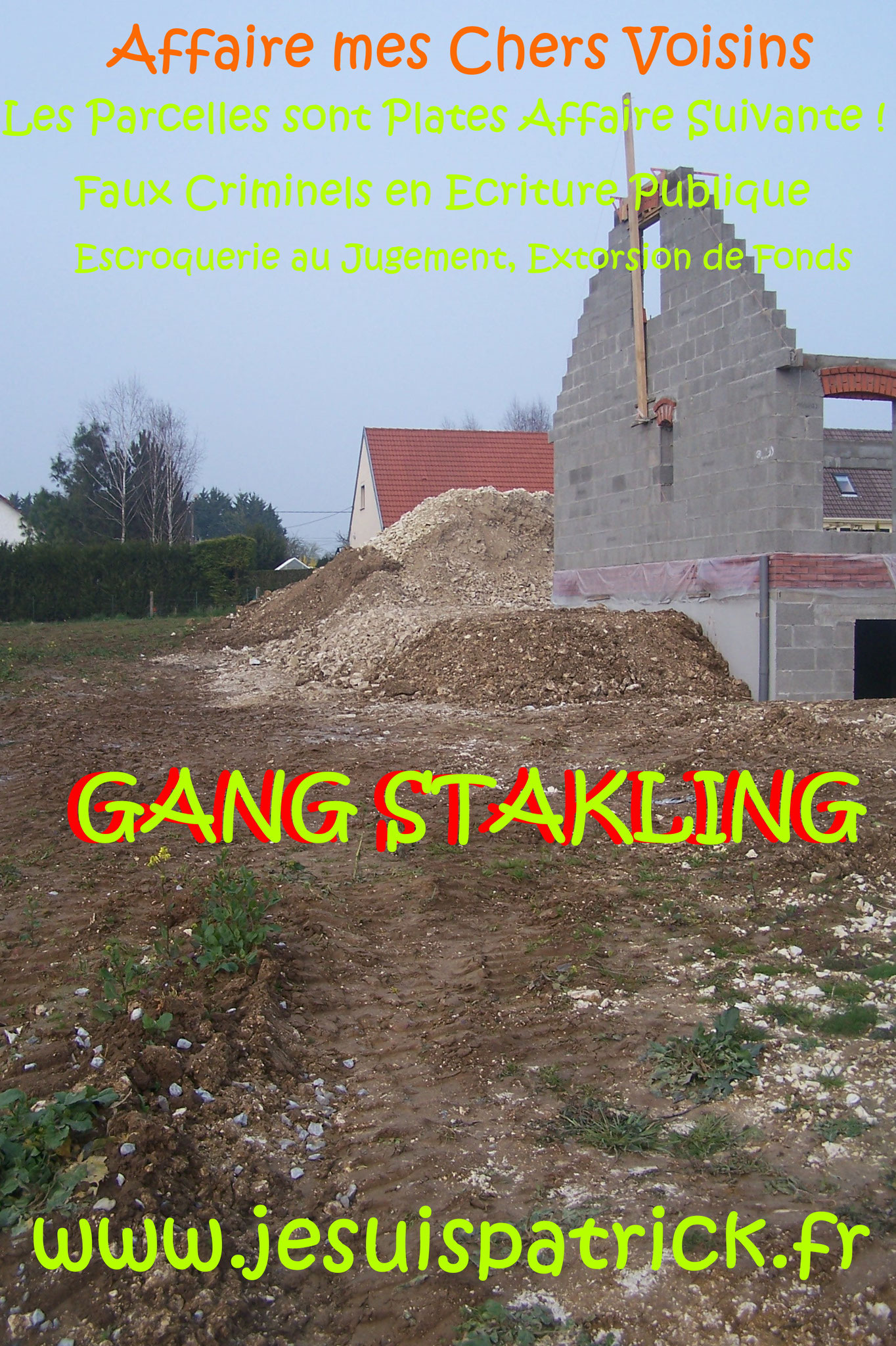 AFFAIRE MES CHERS VOISINS Gang STAKLING Extorsion de Fonds Faux Criminels en Ecriture Falsification de Documents Usage de Faux ORGANISATION CRIMINELLE TRES LUCRATIVE POUR LES COPAINS entre COPAINS www.jesuispatrick.fr www.jesuisvictime.fr FORFAITURE