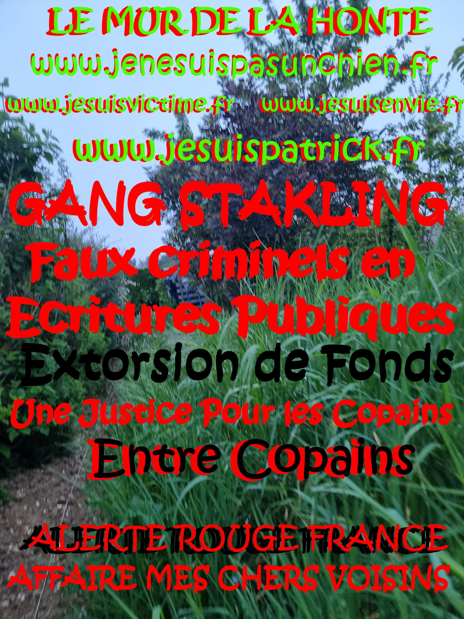 Falsification du permis de Construire et du cahier des charges du lotissement Faux en Ecriture Publique Monsieur Christian ROUSSELLE un Expert Judiciaire CORROMPU victime de GANG STAKLING #STOPCORRUPTIONSTOP www.jesuispatrick.fr AFFAIRE MES CHERS VOISINS