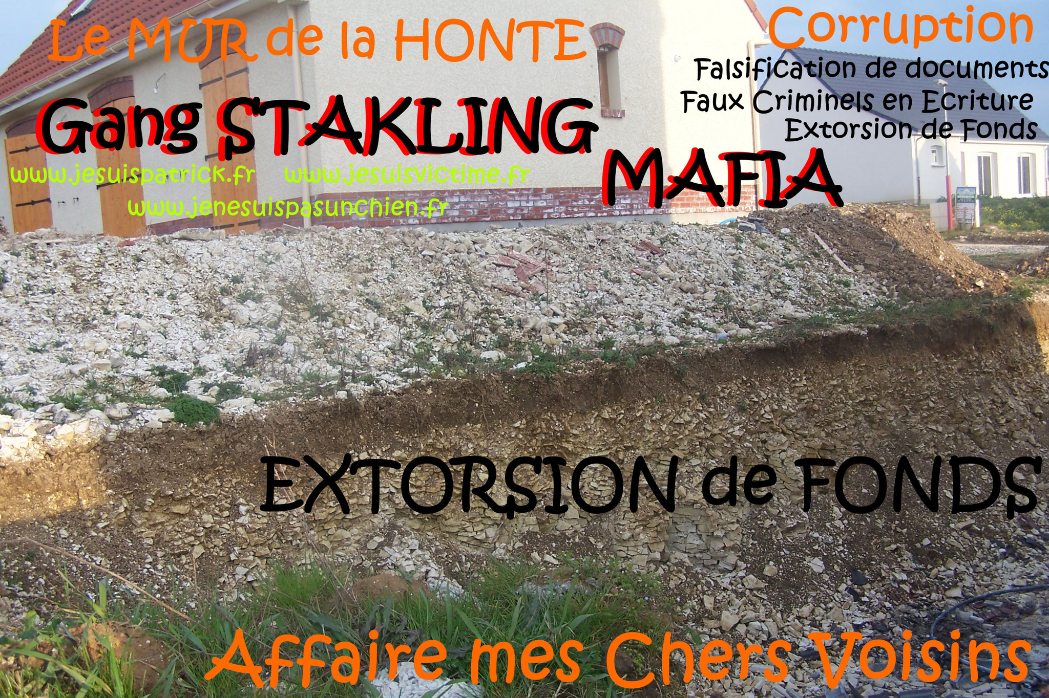 AFFAIRE MES CHERS VOISINS Gang STAKLING Extorsion de Fonds Faux Criminels en Ecriture Falsification de Documents Usage de Faux ORGANISATION CRIMINELLE TRES LUCRATIVE POUR LES COPAINS entre COPAINS www.jesuispatrick.fr www.jesuisvictime.fr FORFAITURE