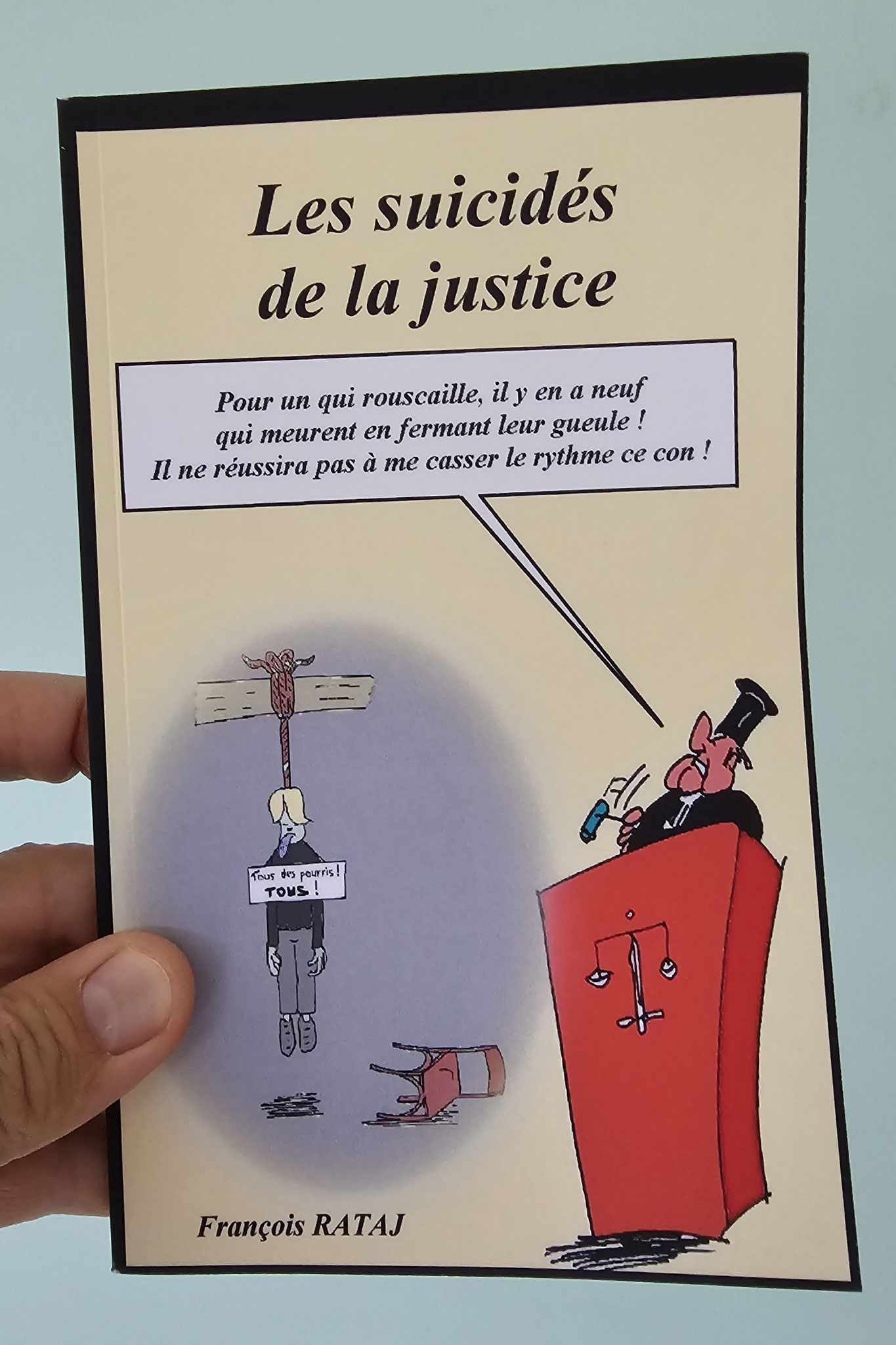 Les suicidés de la Justice de François RATAJ Investigateur, Illustrateur, Ecrivain//7ème VIDEO ET SURTOUT NE TE RETOURNE PAS !!! Dimanche 05 Novembre 2023 www.jenesuispasunchien.fr www.jesuisvictime.fr www.jesuispatrick.fr PARJURE & CORRUPTION JUSTICE!!!