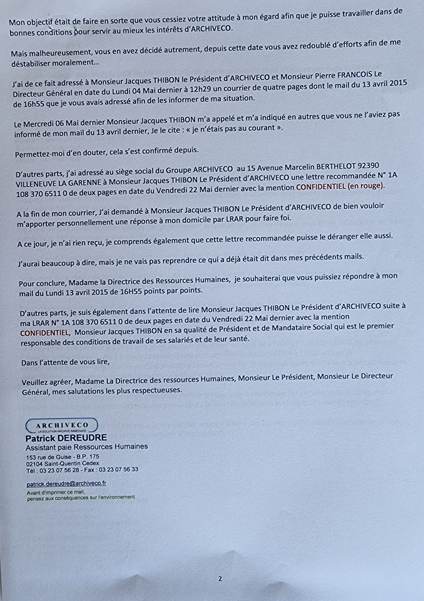 AFFAIRE ARCHIVECO SAINT-QUENTIN & VILLENEUVE LA GARENNE #StopViolences ma LRAR Recours CPAM ST-QUENTIN  www.jenesuispasunchien.fr www.jesuisvictime.fr www.jesuispatrick.fr