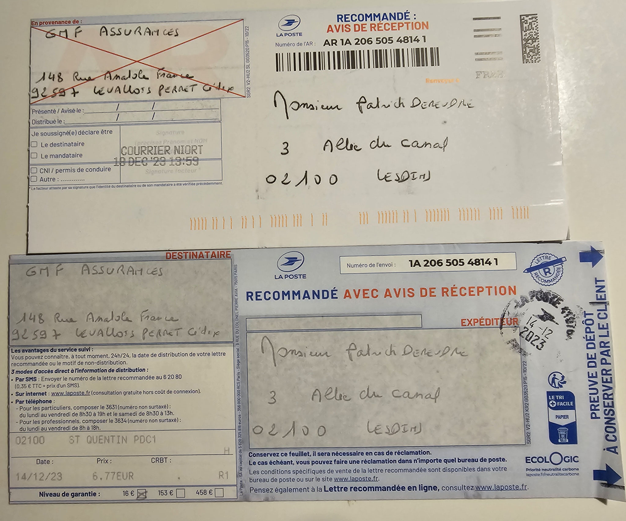 7d)NON ASSISTANCE A PERSONNES EN DANGER  GMF ASSURANCES ASSURÉMENT HUMAIN !!! NON ASSISTANCE A PERSONNES EN DANGER Ma 2ème LRAR du 14 Décembre 2023 adressée en vain  à Monsieur Eric RONCORONI le Directeur Général de GMF ASSURANCES