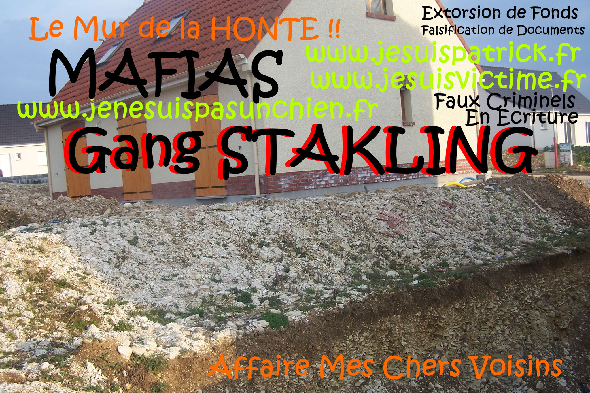 AFFAIRE MES CHERS VOISINS Gang STAKLING Extorsion de Fonds Faux Criminels en Ecriture Falsification de Documents Usage de Faux ORGANISATION CRIMINELLE TRES LUCRATIVE POUR LES COPAINS entre COPAINS www.jesuispatrick.fr www.jesuisvictime.fr FORFAITURE