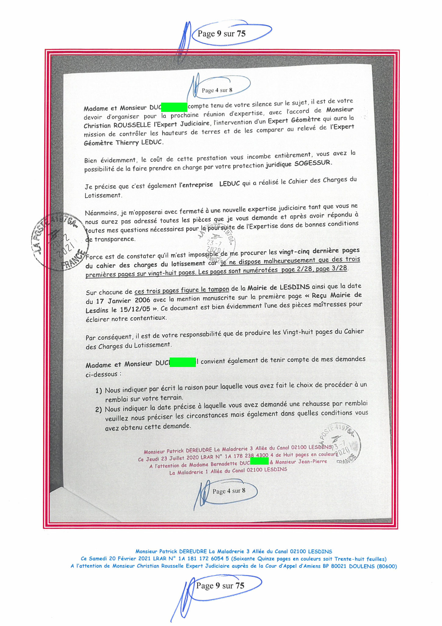 Pièce N°9f) Page 09sur75 AFFAIRE CRIMINELLE «MES CHERS VOISINS» SIGNIFICATION DE JUGEMENT, Violences, Extorsion de Fonds, Tentative Extorsion de Fonds, Maître Marc ANTONINI à l'œuvre et ce avec la bénédiction de nos Institutions www.jesuispatrick.fr