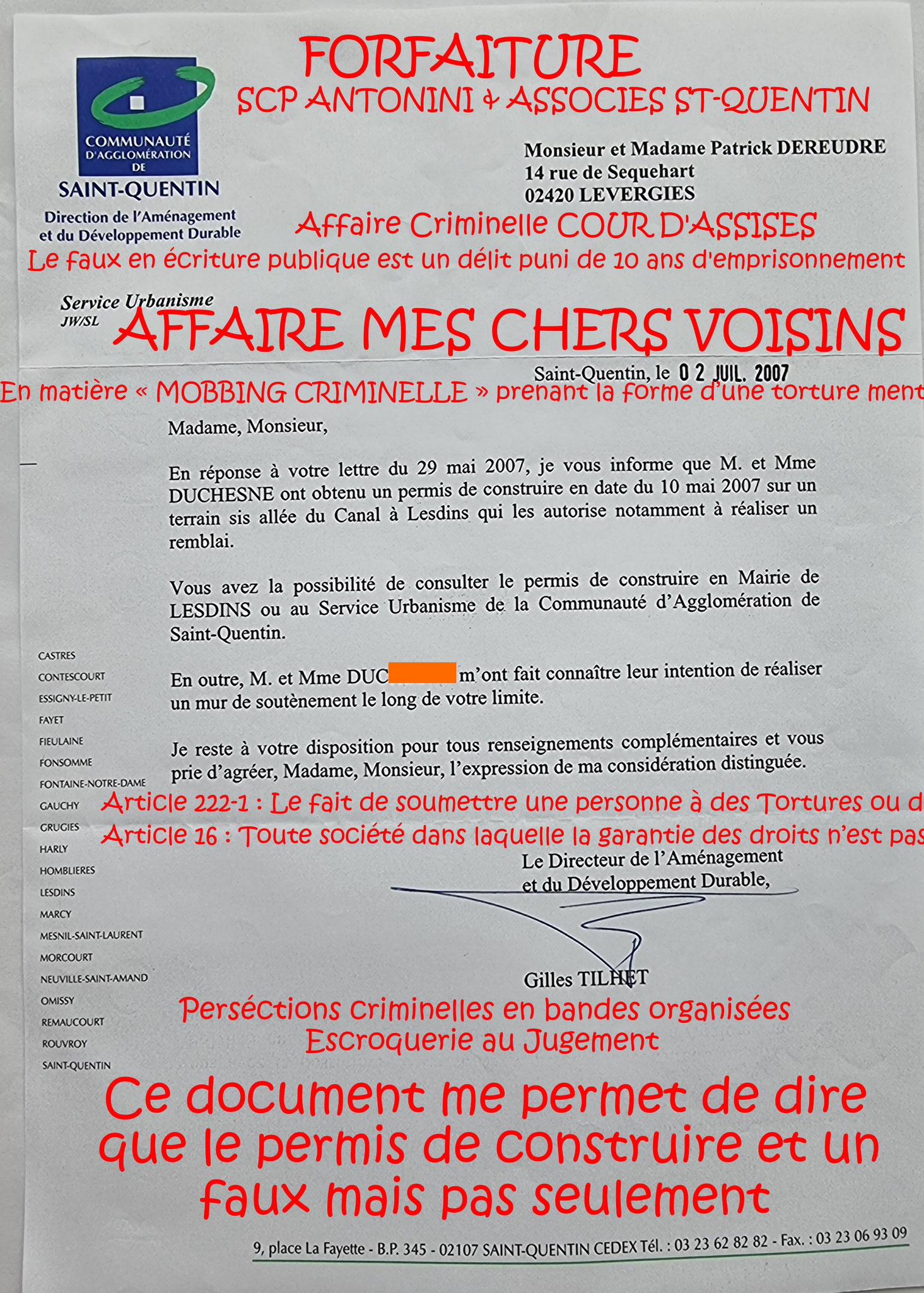 AFFAIRE MES CHERS VOISINS Gang STAKLING Extorsion de Fonds Faux Criminels en Ecriture Falsification de Documents Usage de Faux ORGANISATION CRIMINELLE TRES LUCRATIVE POUR LES COPAINS entre COPAINS www.jesuispatrick.fr www.jesuisvictime.fr FORFAITURE