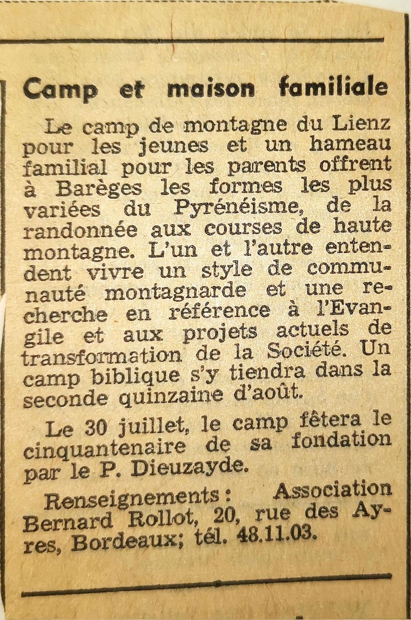 Journal Sud Ouest en 1972