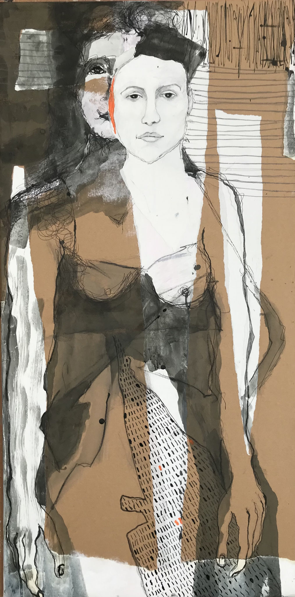 Collage/Tusche 100 x 50