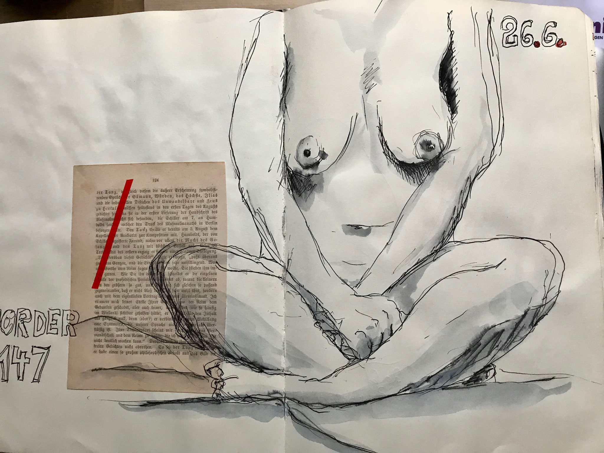 Skizzenbuch, Fineliner wasservermalbar