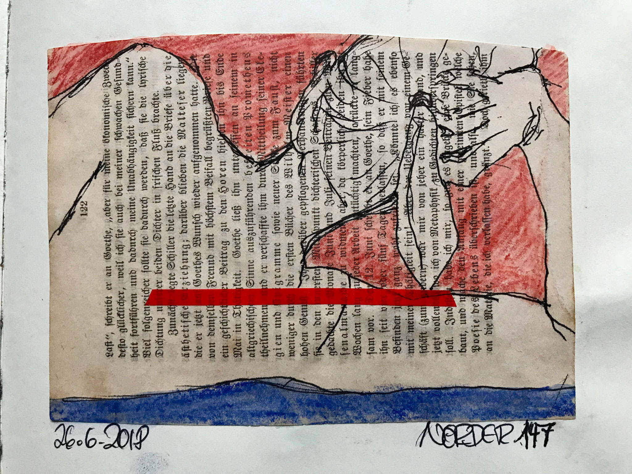 Skizzenbuch, Fineliner und Farbstifte