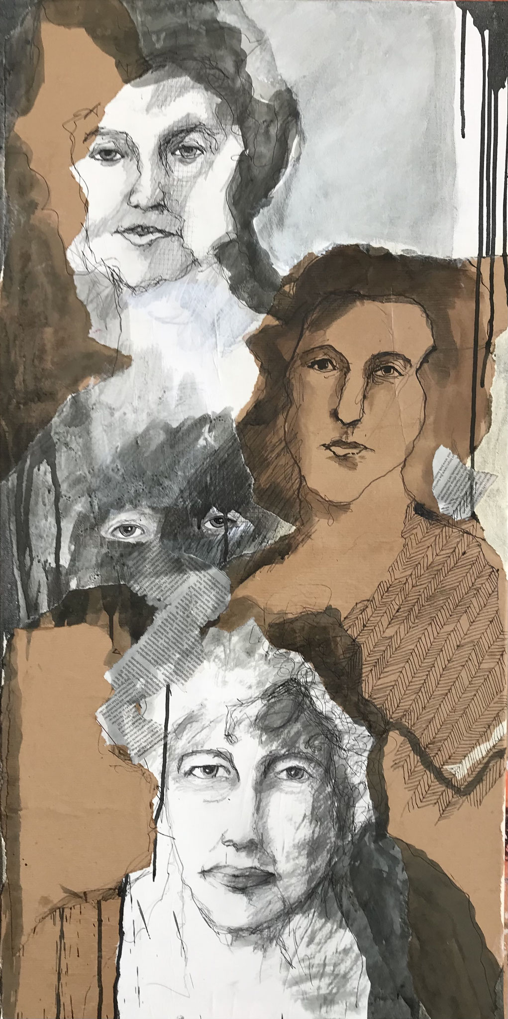 Collage/Tusche 100 x 50