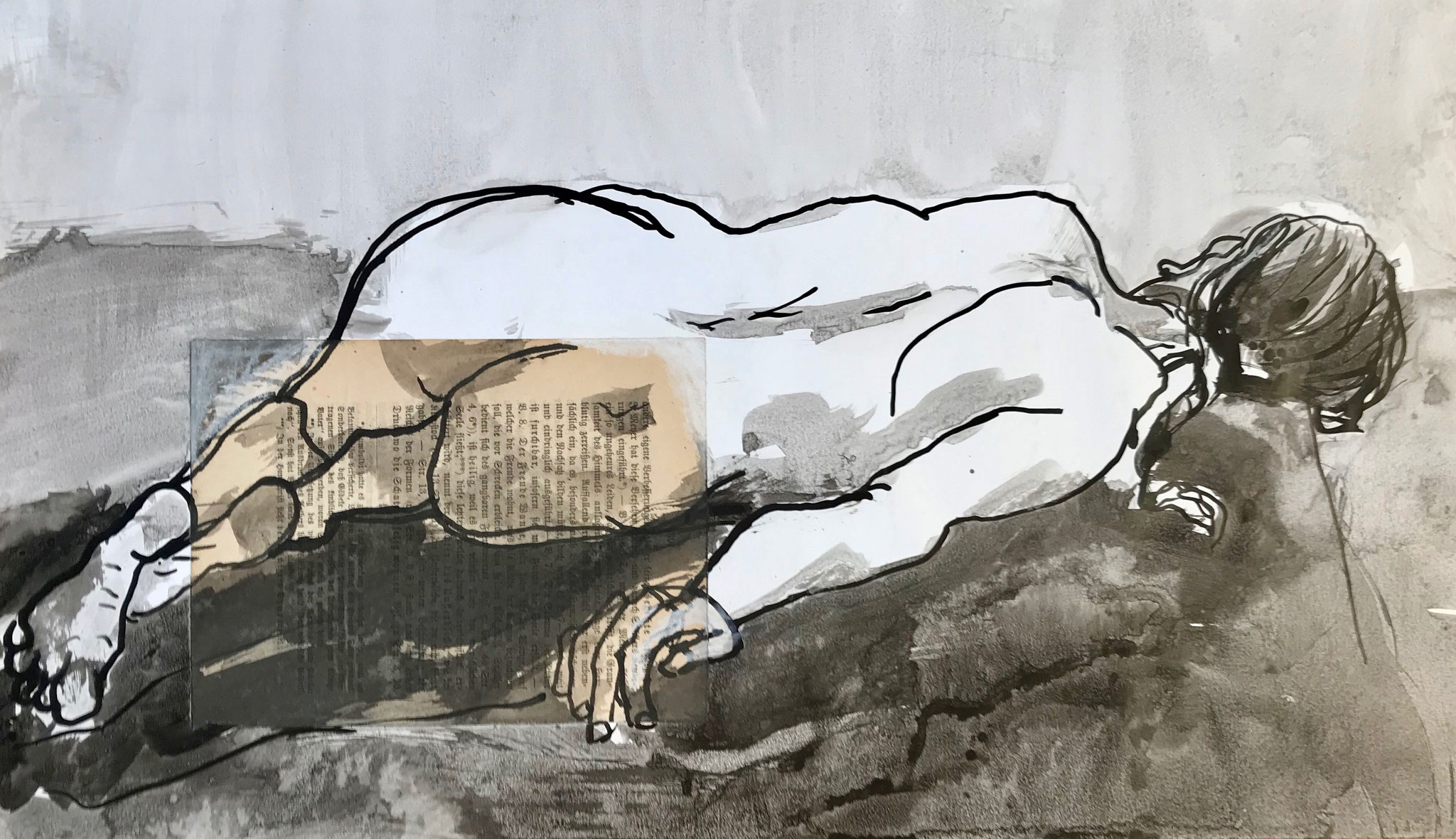 Rohrfeder/Tusche 30x40cm