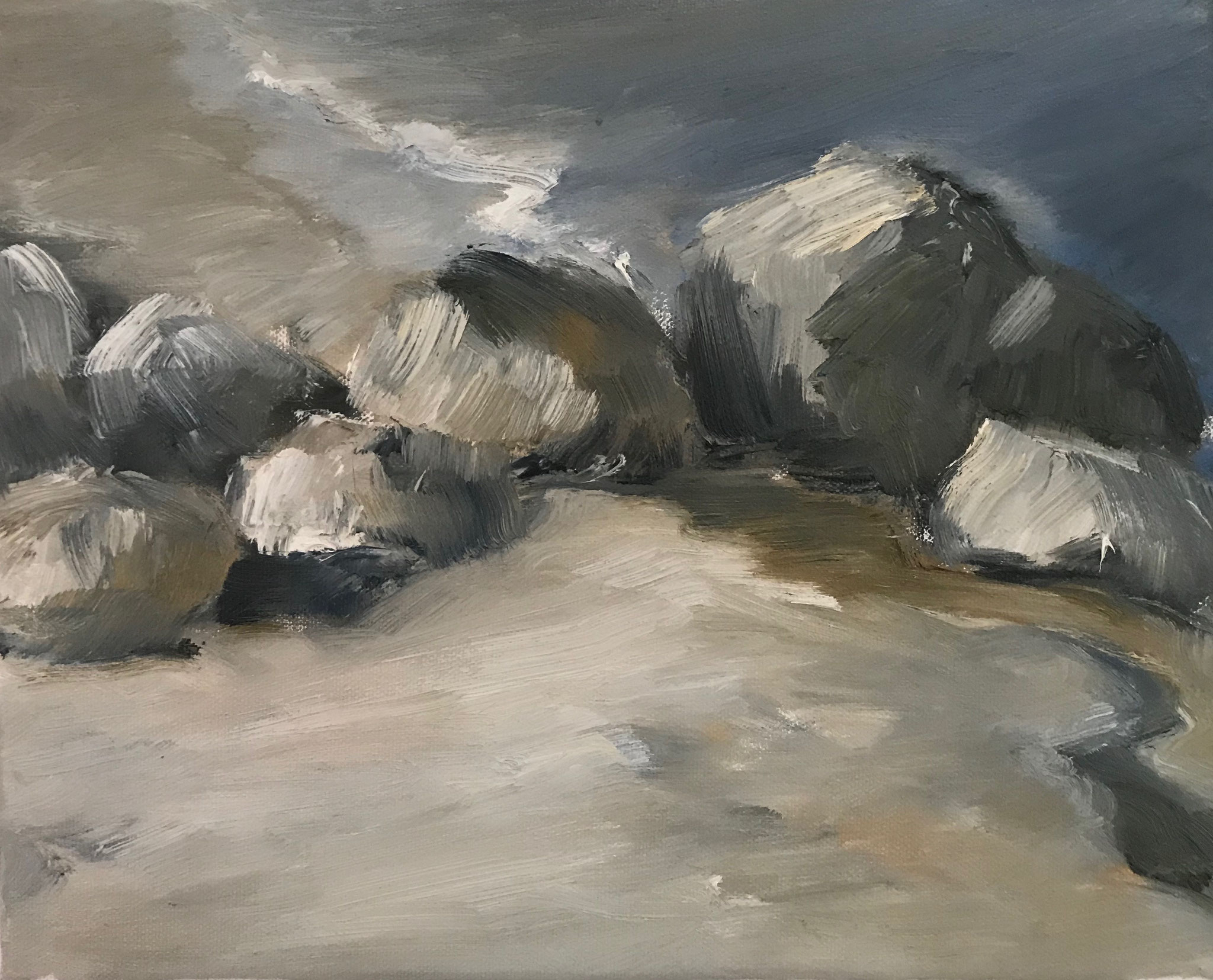 Sandstein, 24x30cm, Öl auf Leinwand
