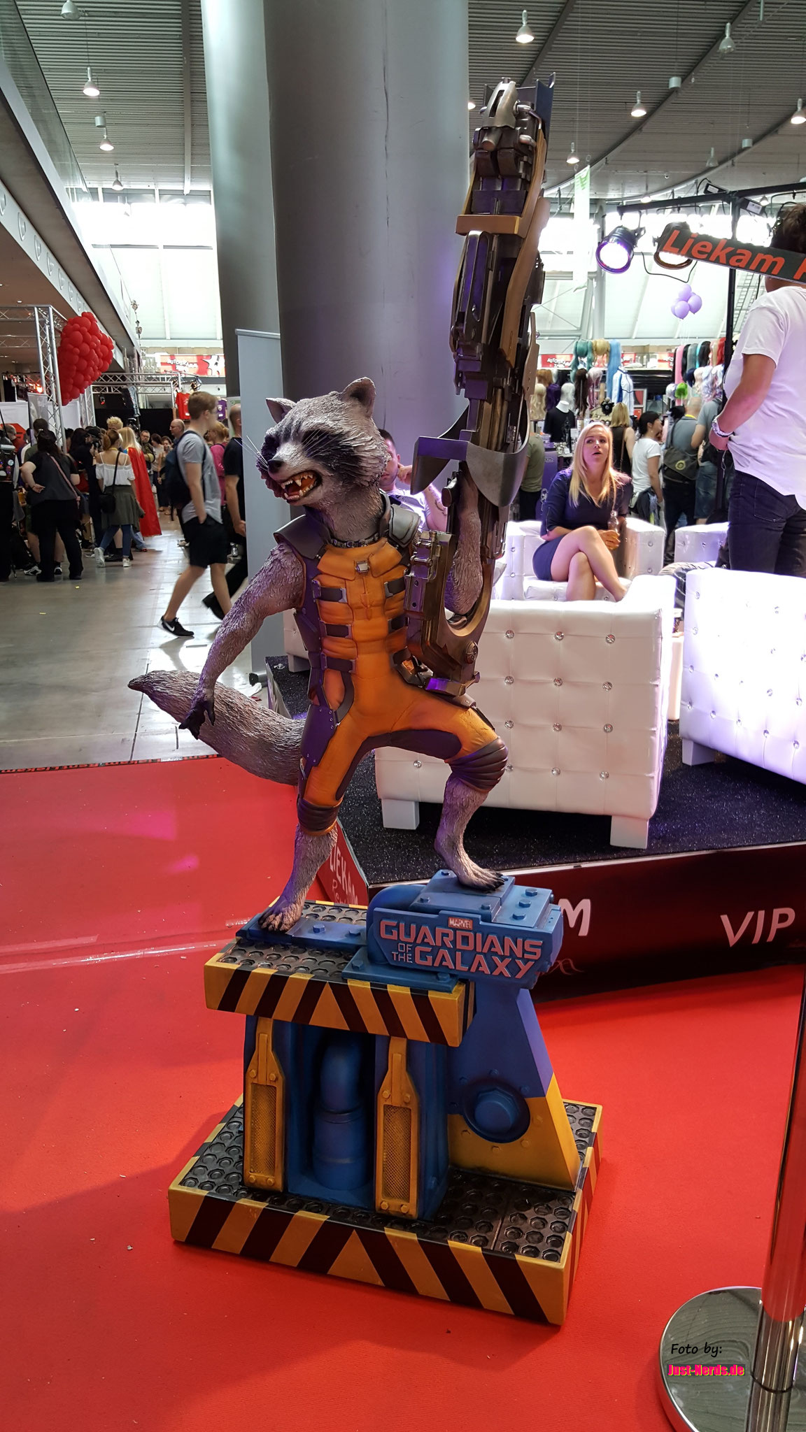 Rocket Racoon, lief auch als Cosplay auf der Messe rum