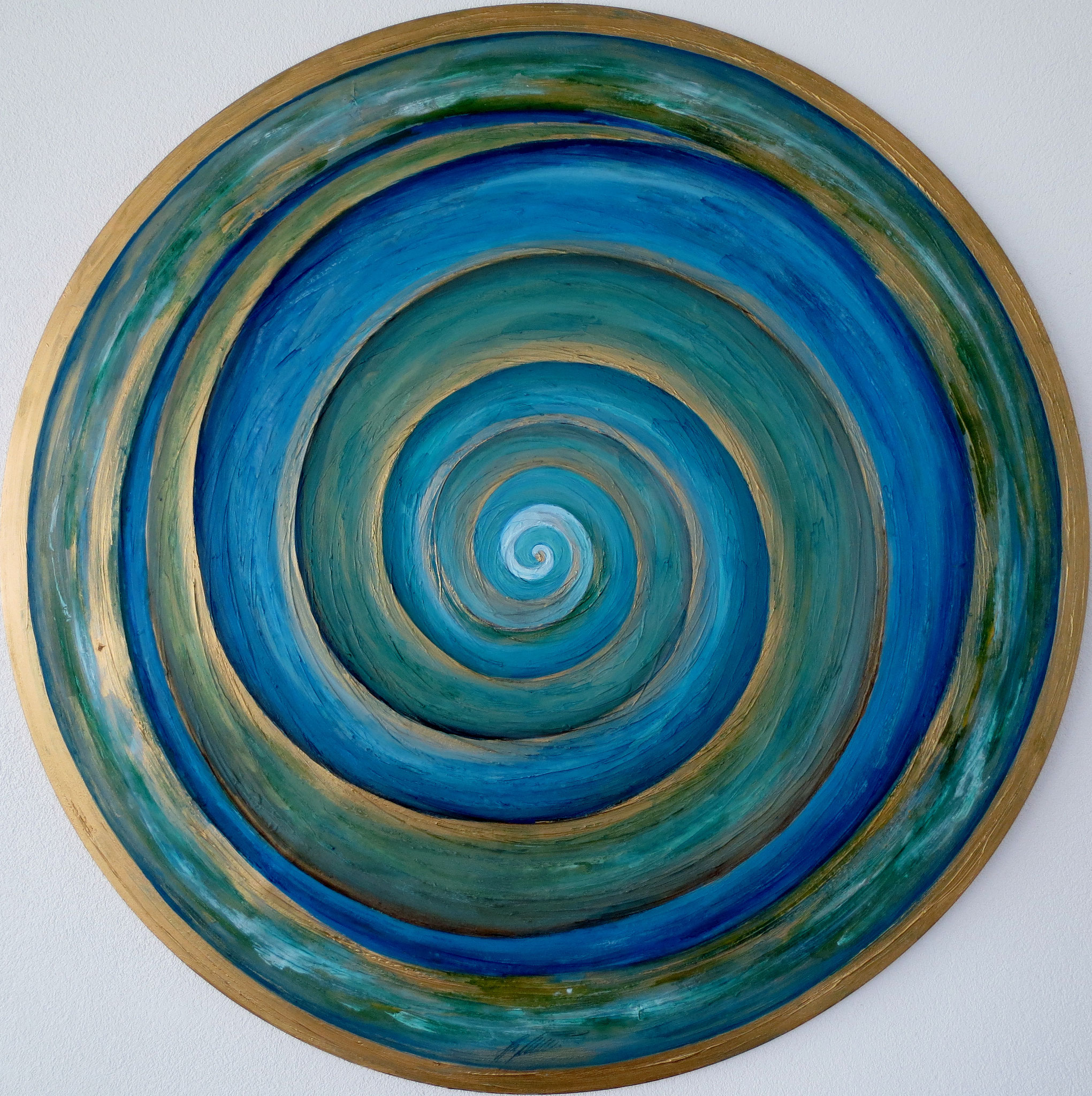 "Spirale" Acryl auf Leinwand Durchmesser 110 cm.