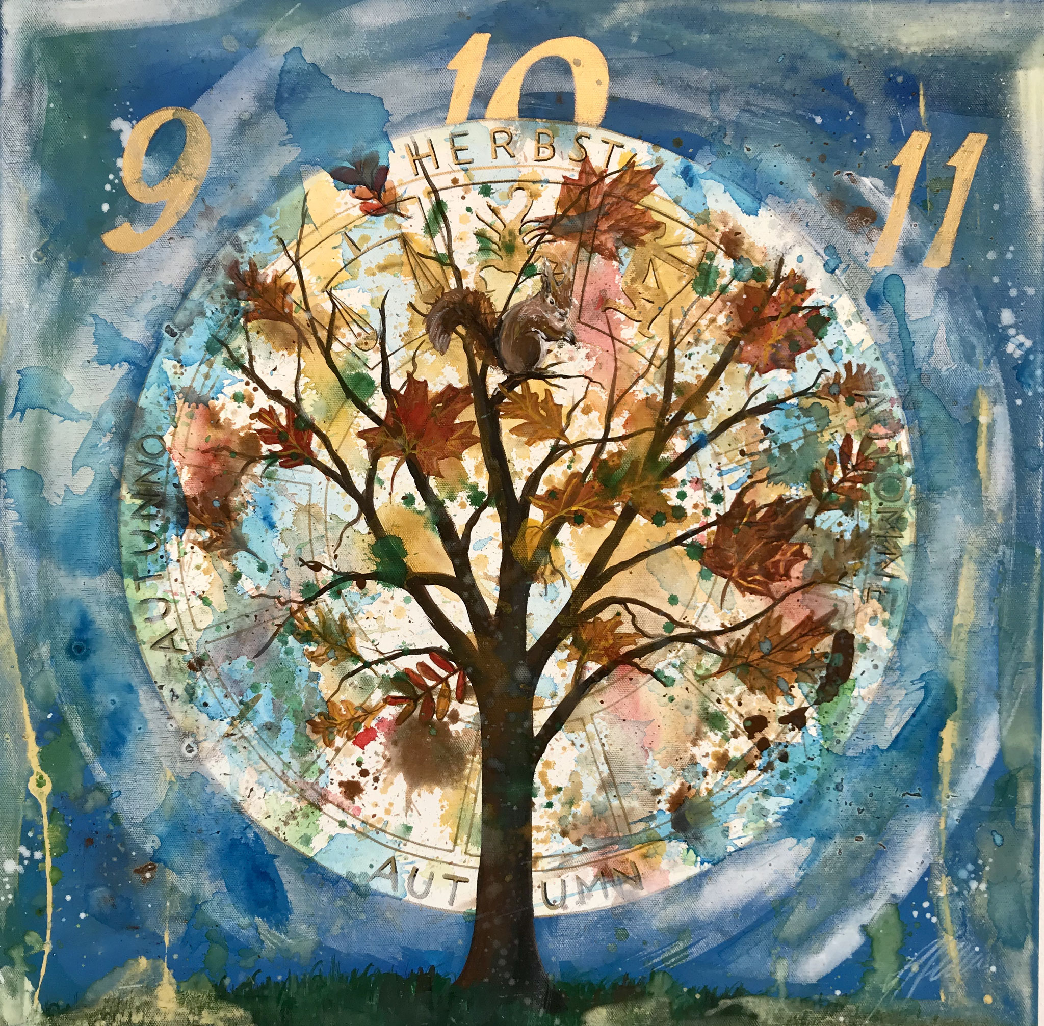 "Herbst bei 5 Jahreszeiten" Acryl auf Leinwand 60 x 60 cm.