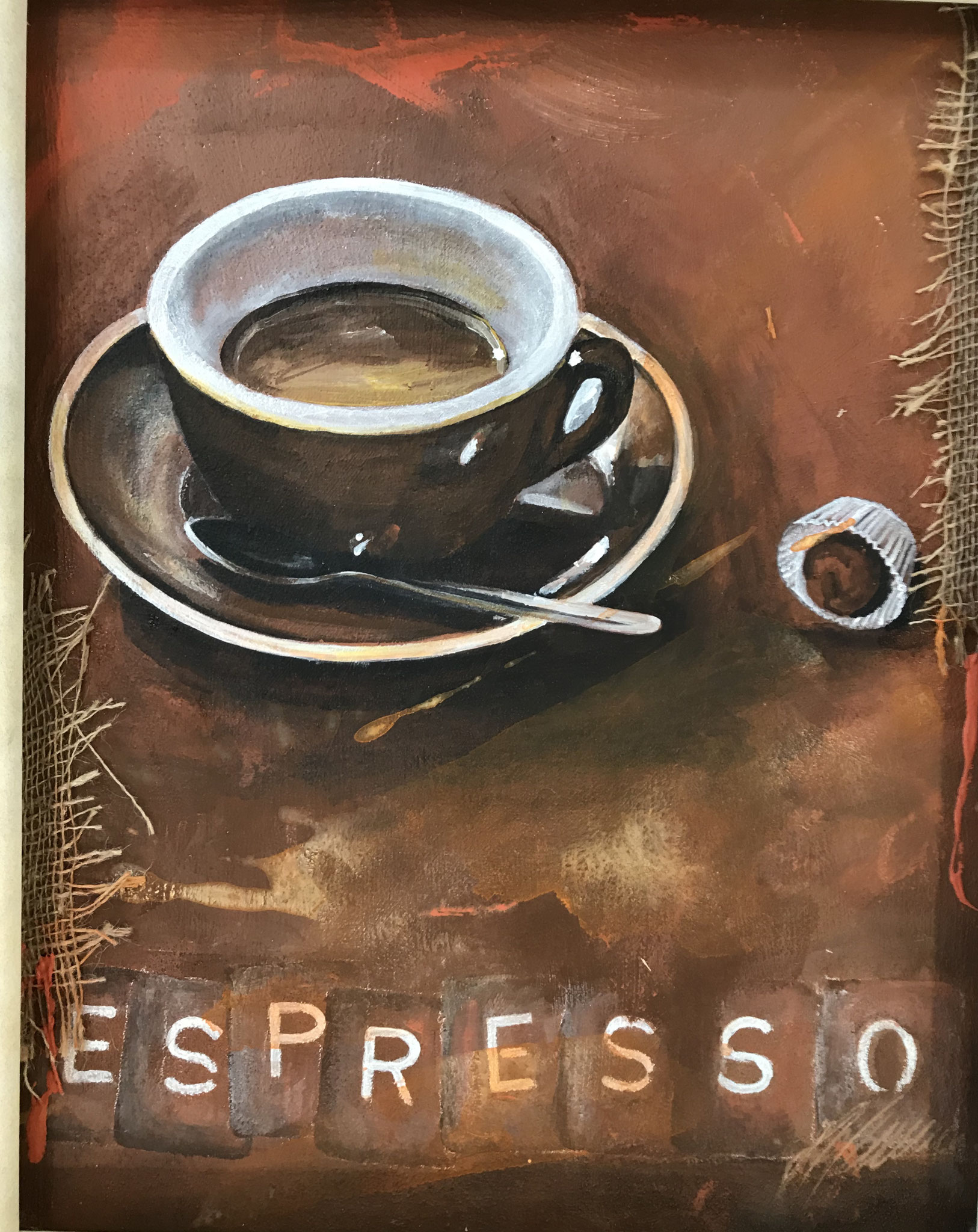 "Espresso" Acryl auf Leinwand 30 x 50 cm