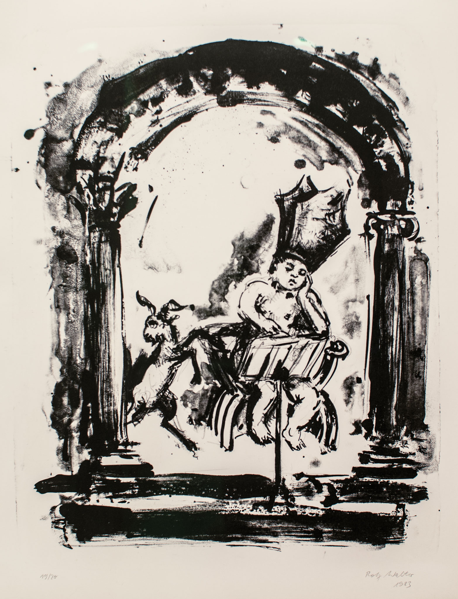 Die Lektüre, 1983, Lithographie, 48cm x 38cm 