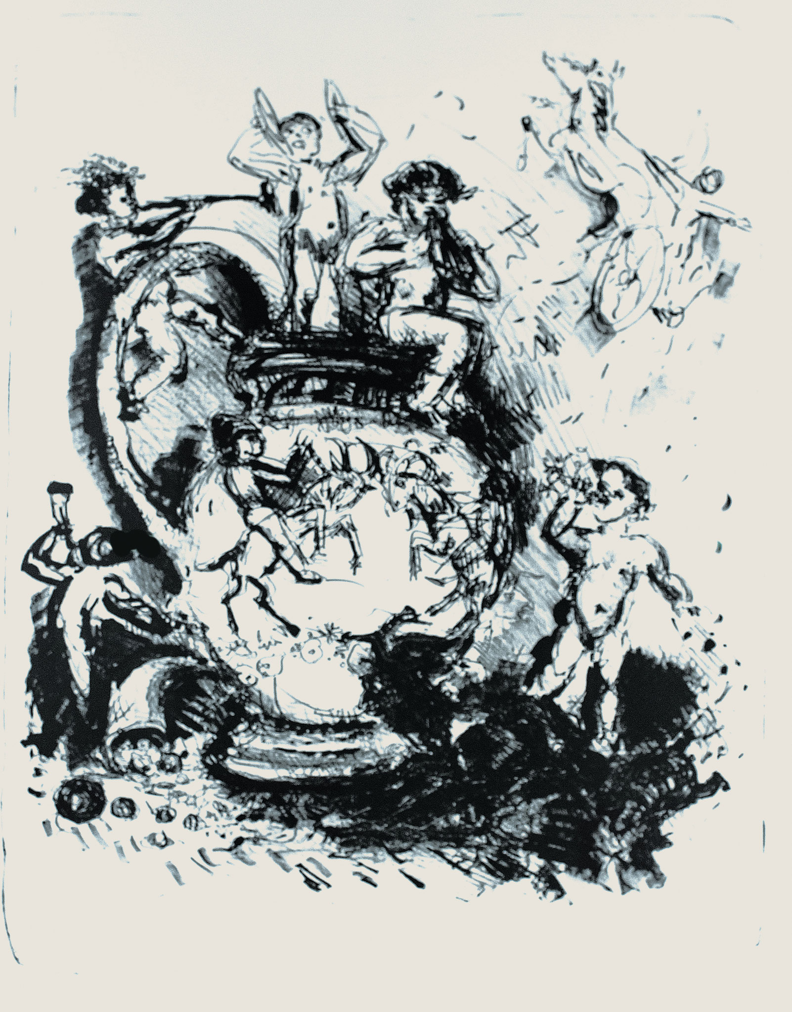 Reiche Putten; 1983, Lithographie, 46cm x 38 cm 