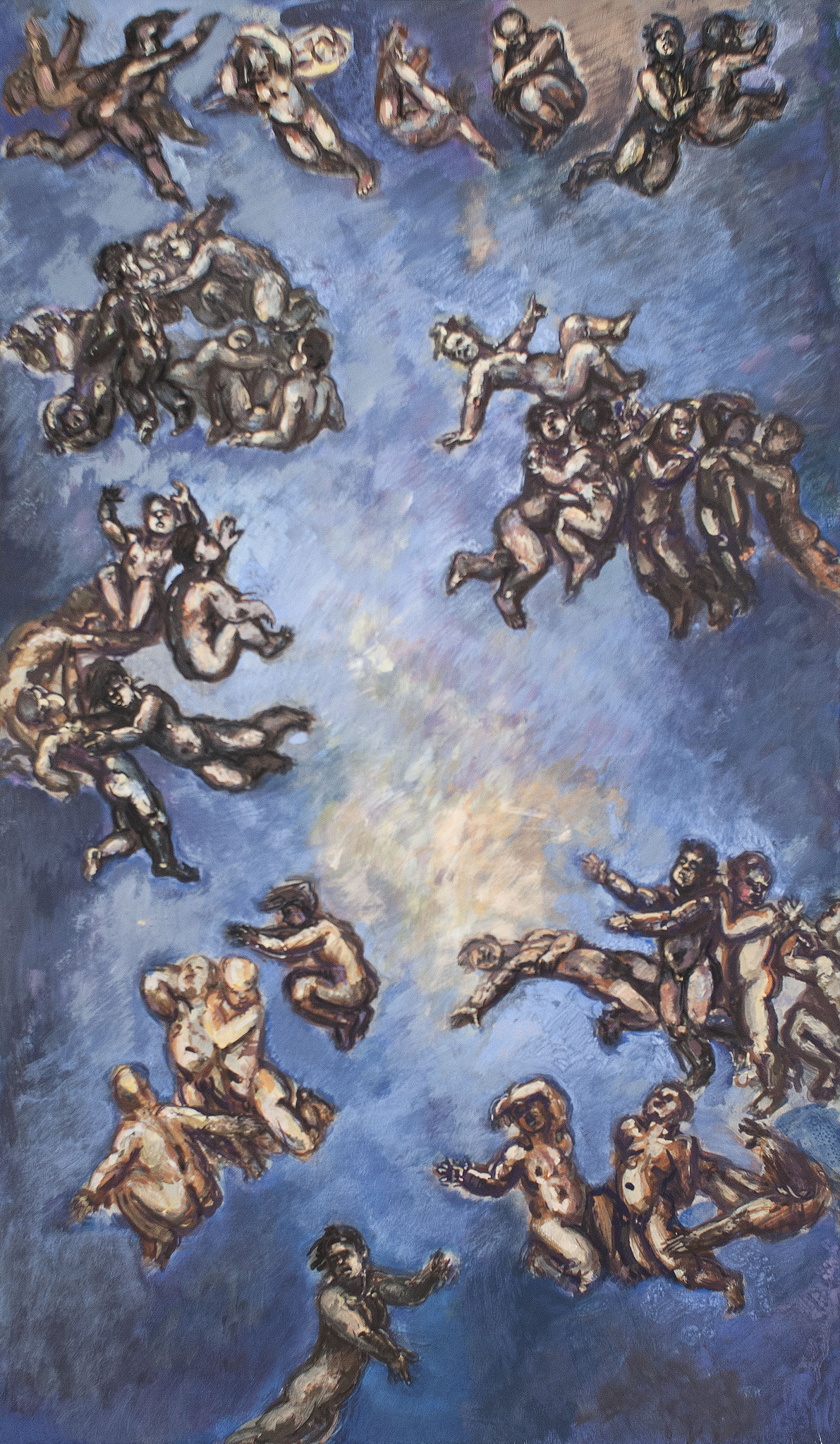 Entwurf des großen Bildes, 1993, Acryl u. Öl auf Speerholz, 88cm x 51cm 