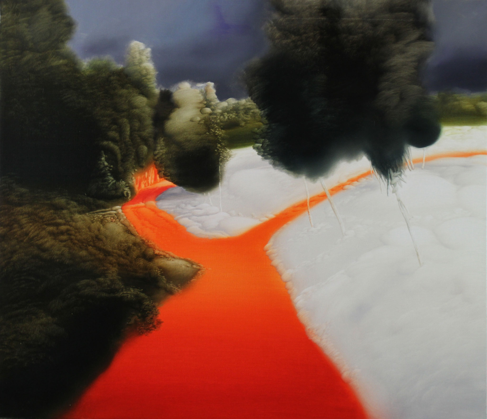 Weiß Orange, 2005, Öl auf Leinwand, 90cm x 105cm