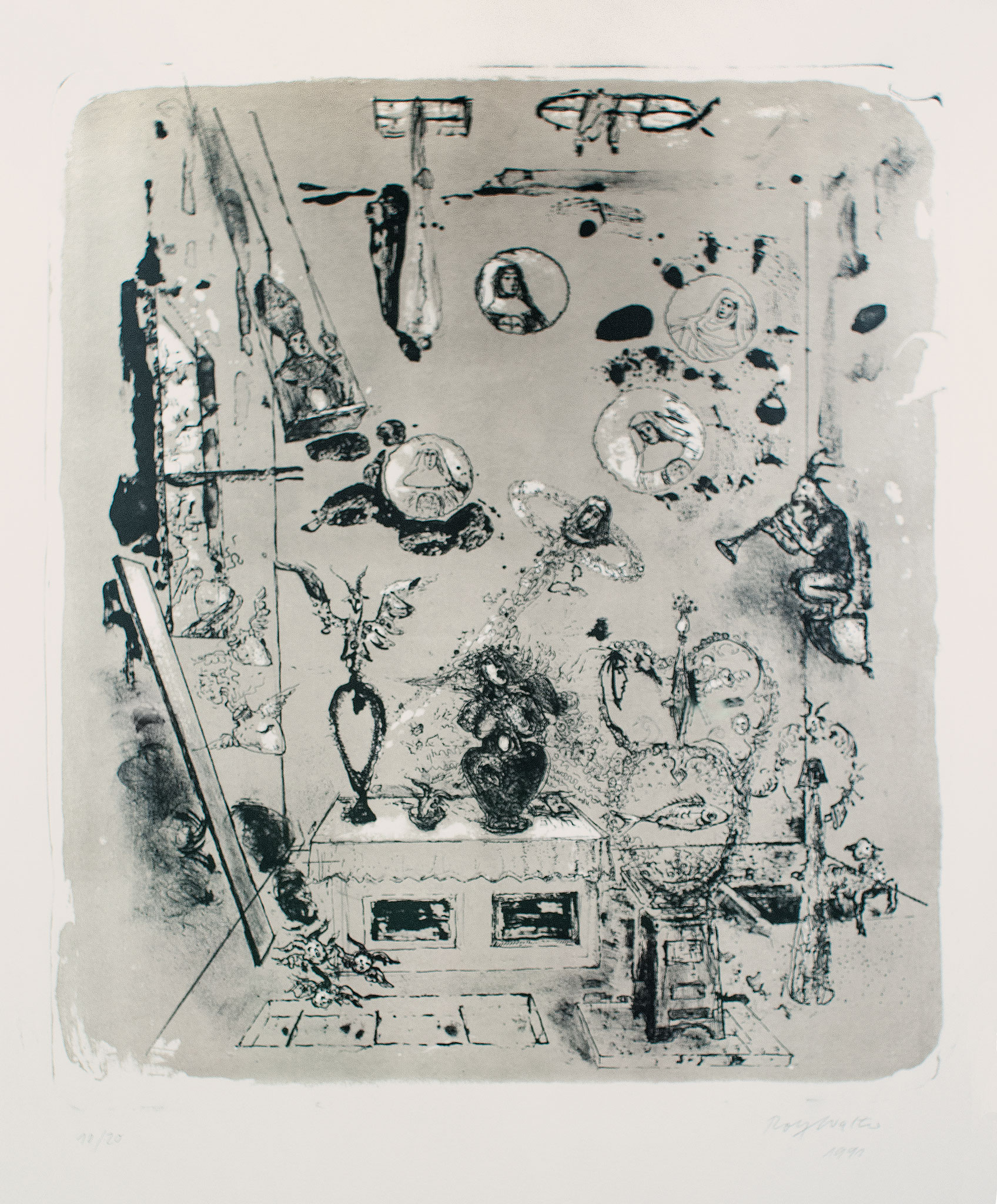 Medaillons; 1991, Lithographie, 58cm x 47cm