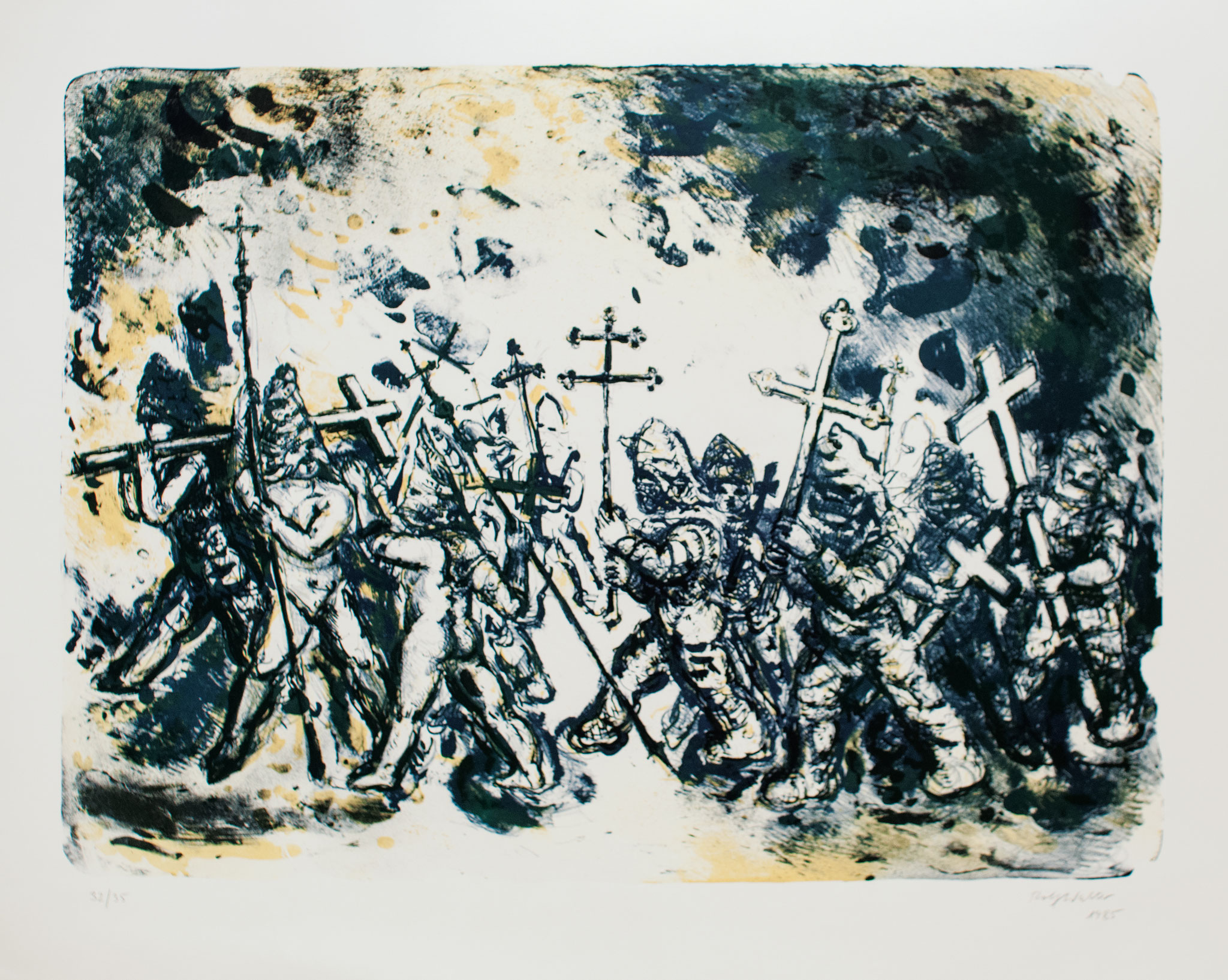 Der Aufbruch; 1985, Lithographie, 41cm x 32cm 