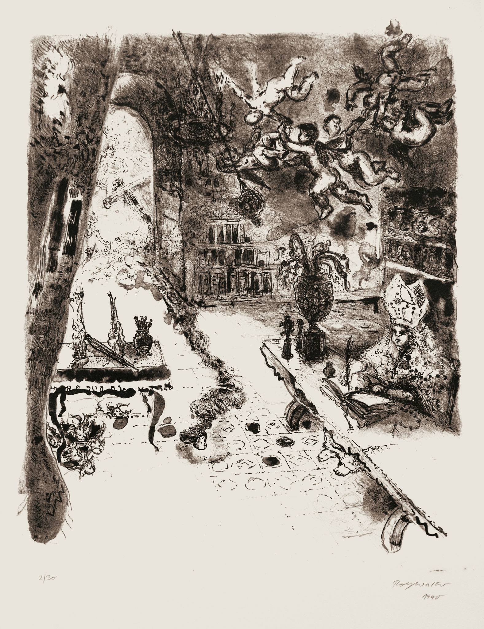 o.T. 1990, Lithographie, 58cm x 44cm