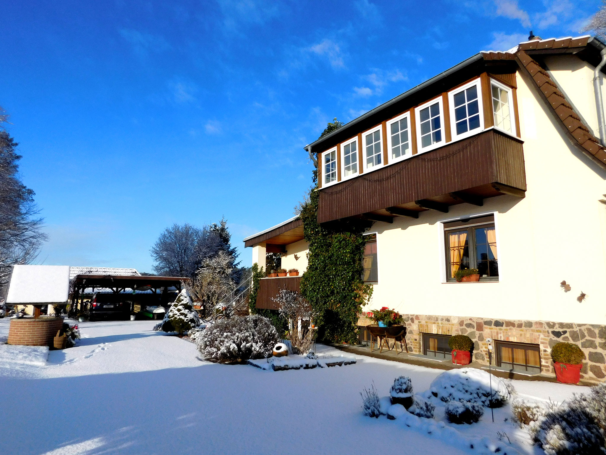 Pensionshaus im Winter