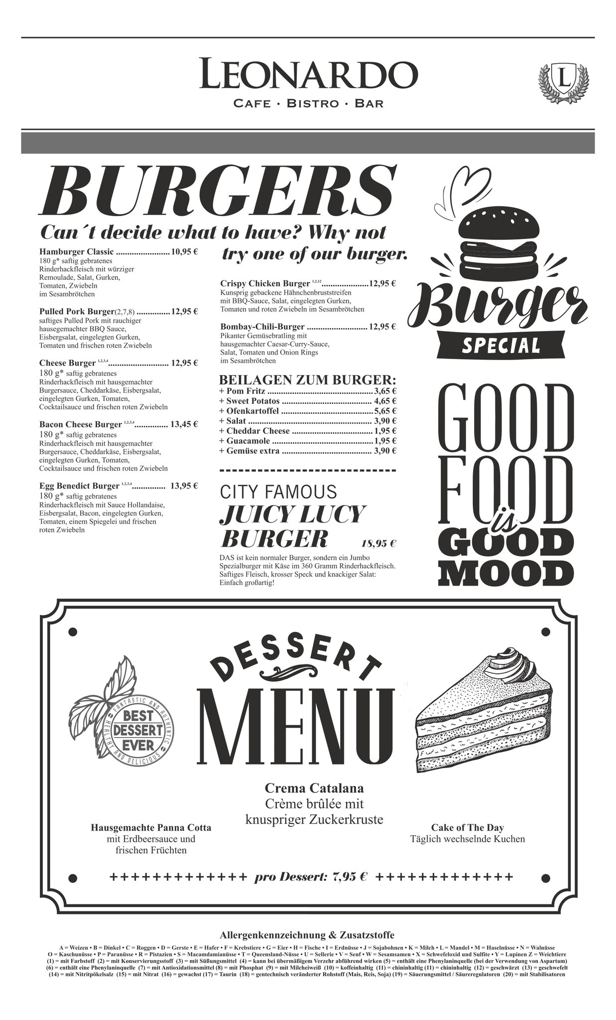 © Cafe Leonardo® Mülheim - Food Menu & Drinks