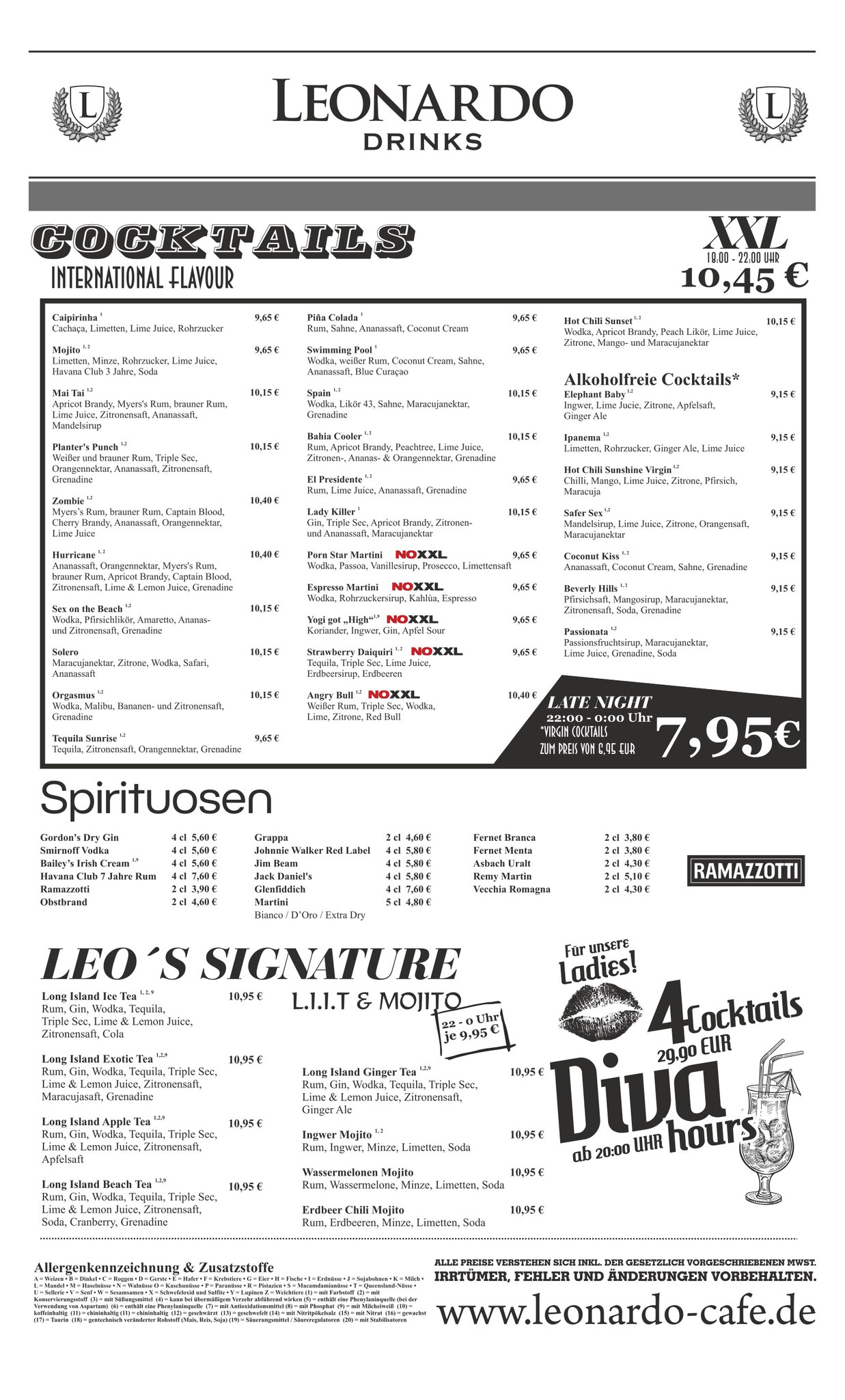 © Cafe Leonardo® Mülheim - Food Menu & Drinks