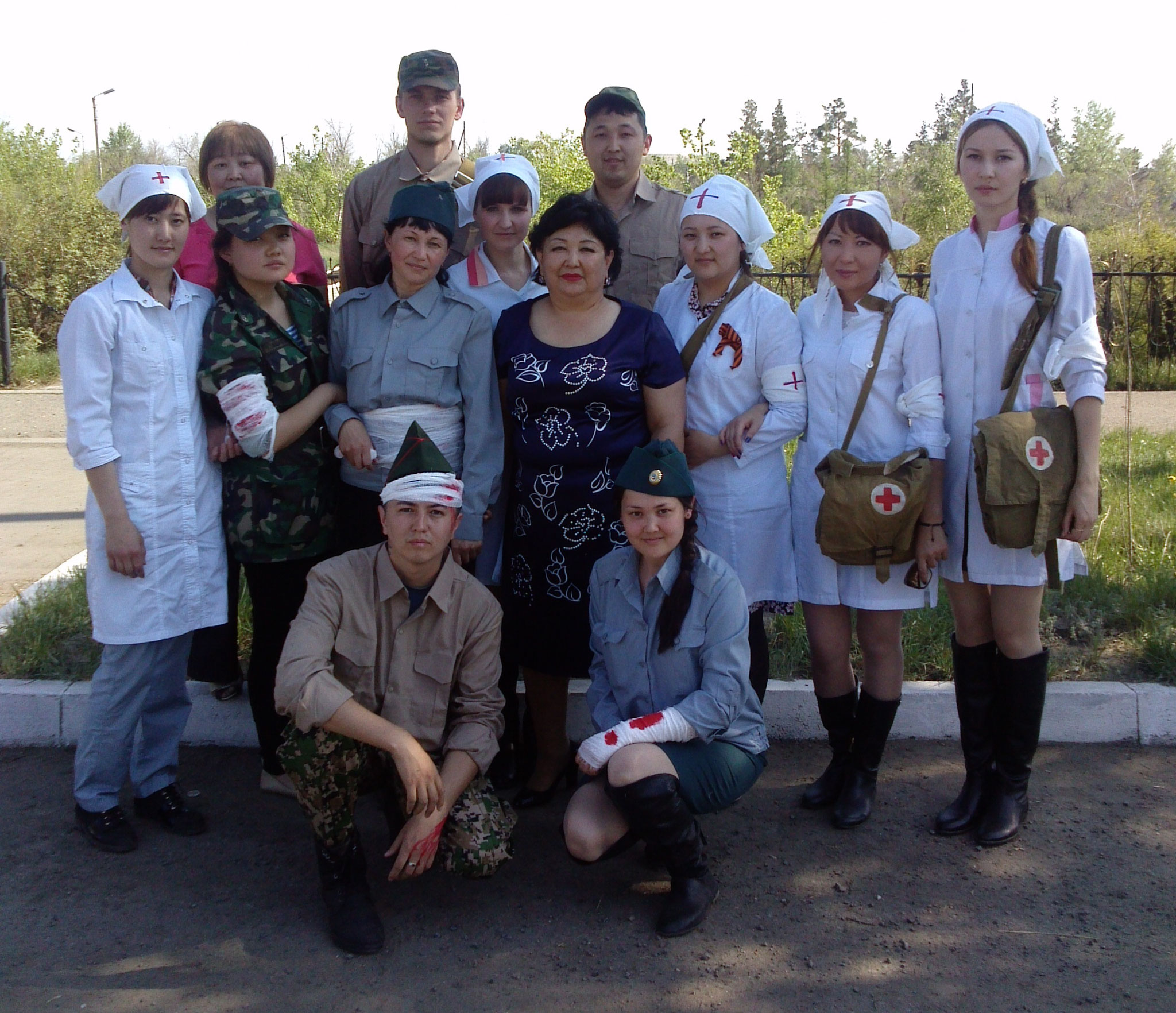 Участие коллектива Щербактинской ЦРБ на праздновании Дня Победы в 2015 году