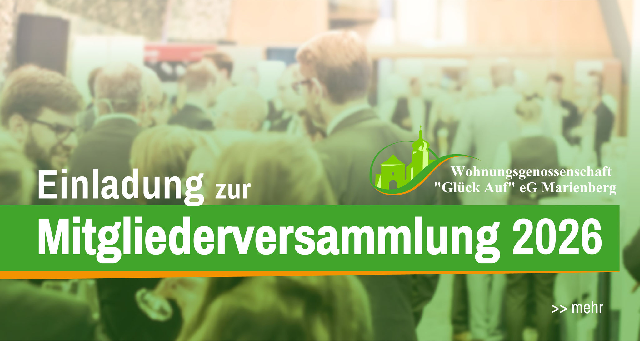 Link: Einladung zur Mitgliederversammlung 2026 der Wohnungsgenossenschaft „Glück Auf“ eG Marienberg als Präsenzveranstaltung