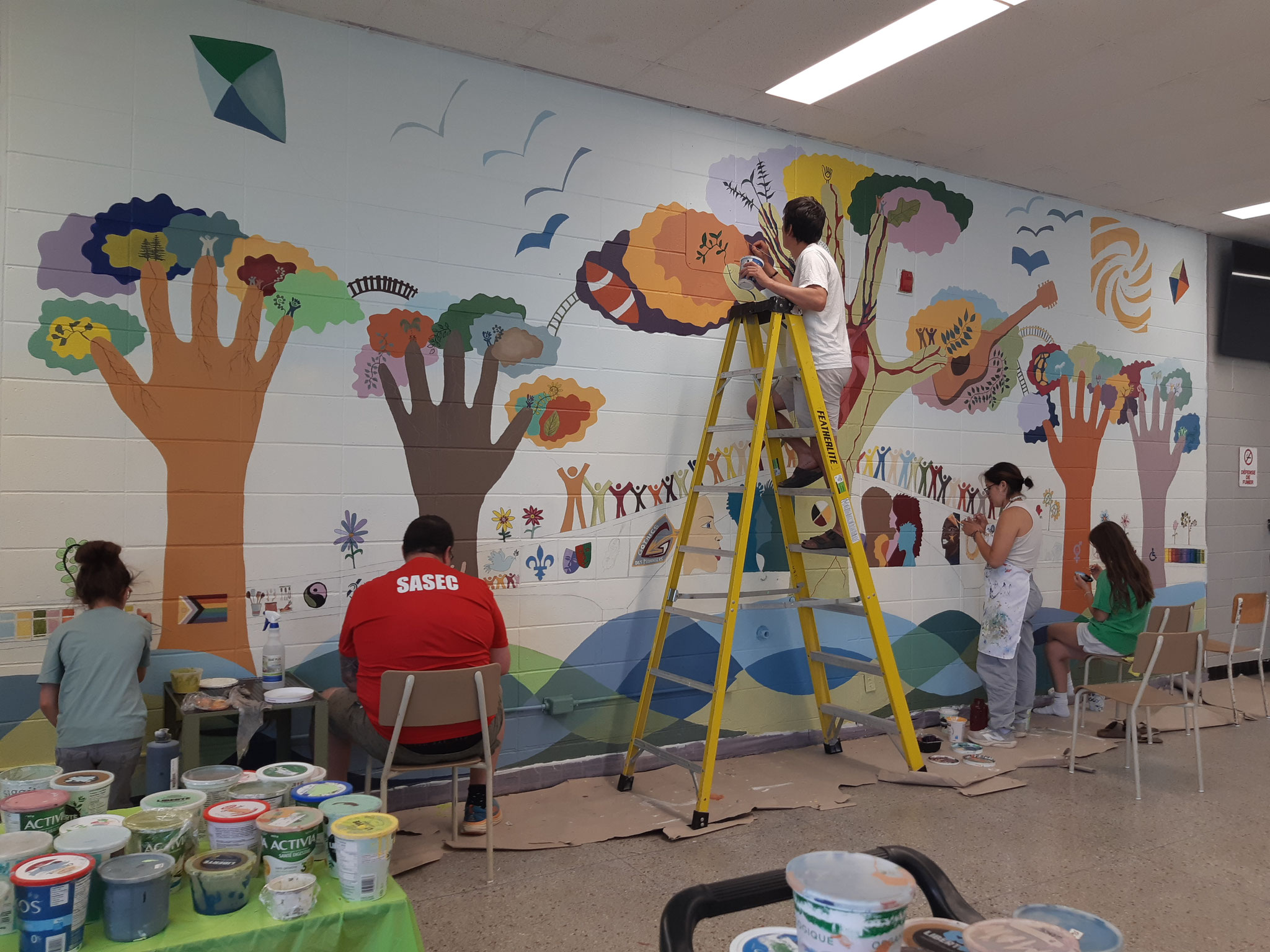 Peinture murale, École secondaire Des Pionniers.