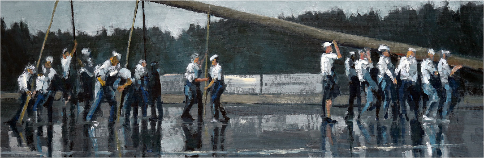 Maibaum, Öl auf Leinwand, 2026, 90 x 30 cm