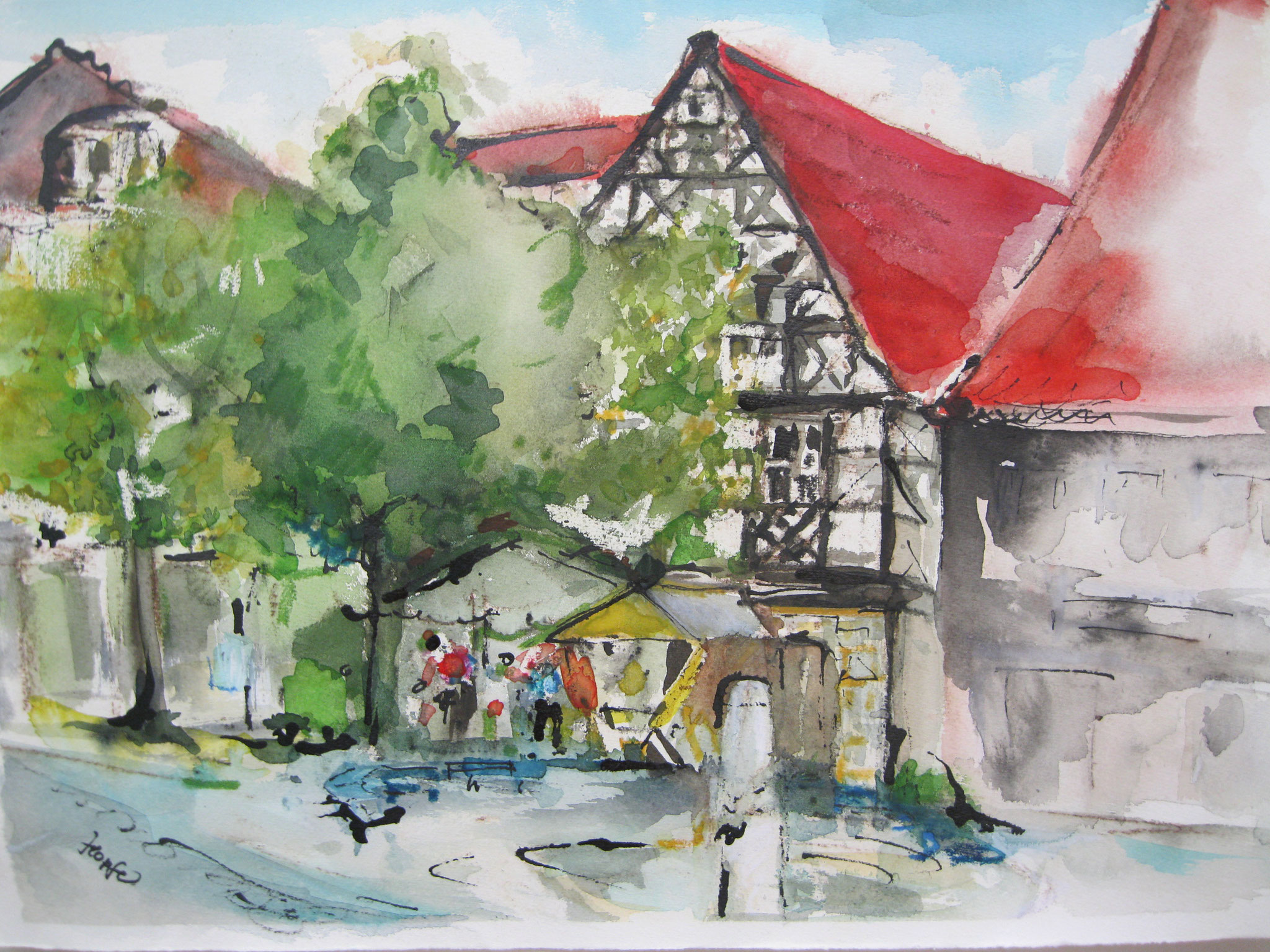 Fränkisches Bauernhaus 30x20 cm