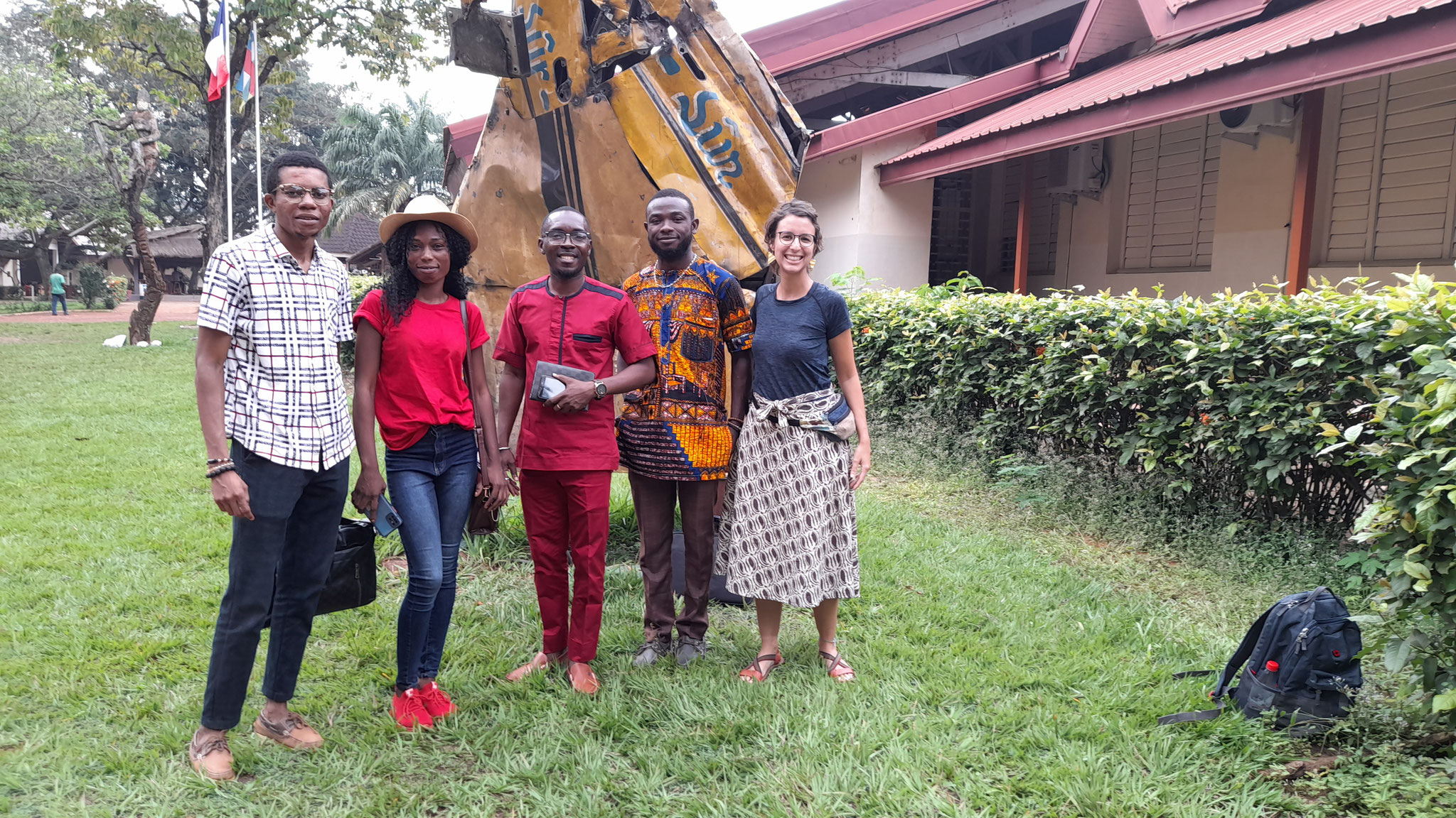 This is part of the team of Fact checkers Association - AFC that I  collaborate with. This photo was taken in the gardens of Alliance  Française during a workshop on verification and journalism.