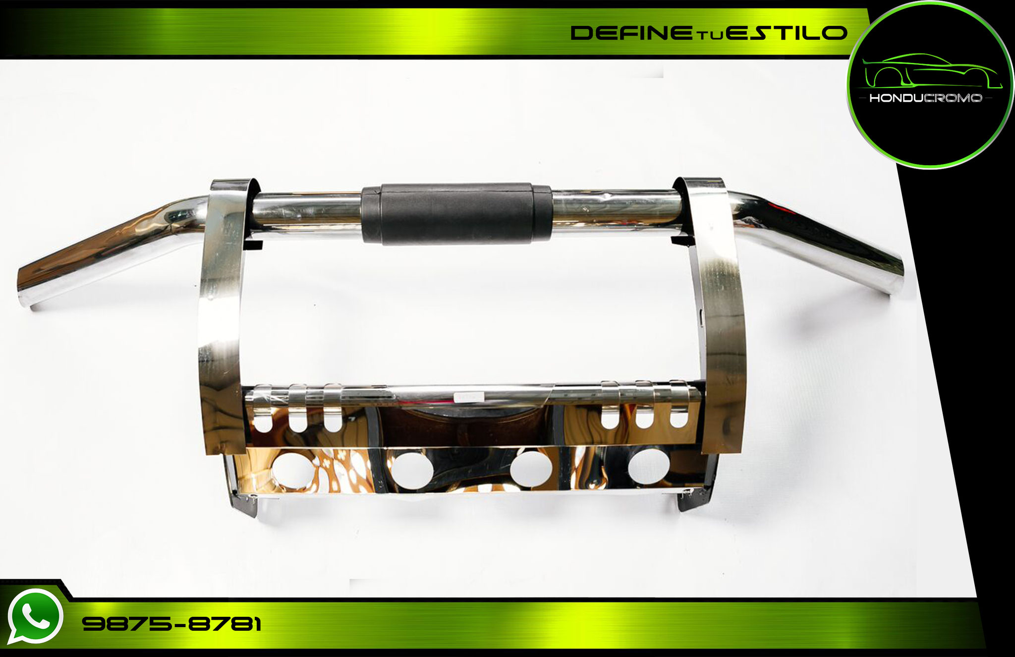 Defensa Tubo Pasado en acero inoxidable para Hilux Revo