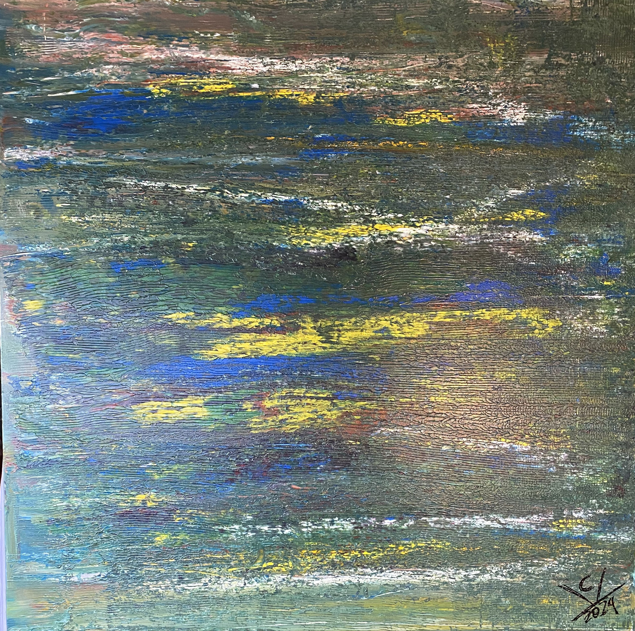 "Sommer" 100x100 Acryl auf Leinwand - verkauft