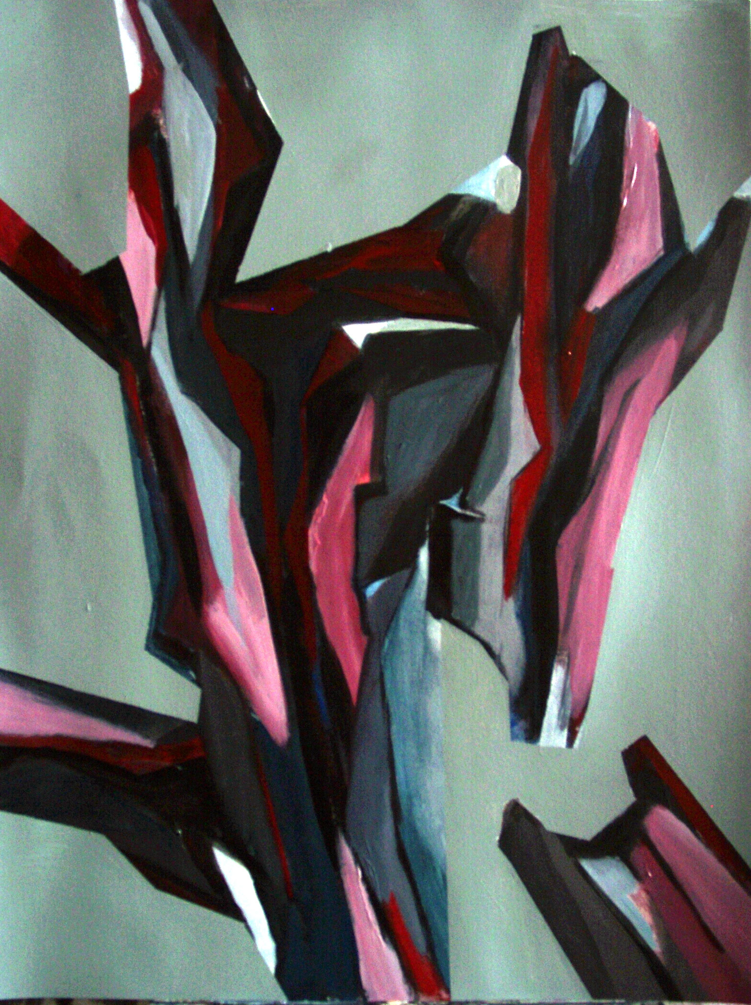 "Gebrochen", Acryl auf Papier, 56x42, 2004