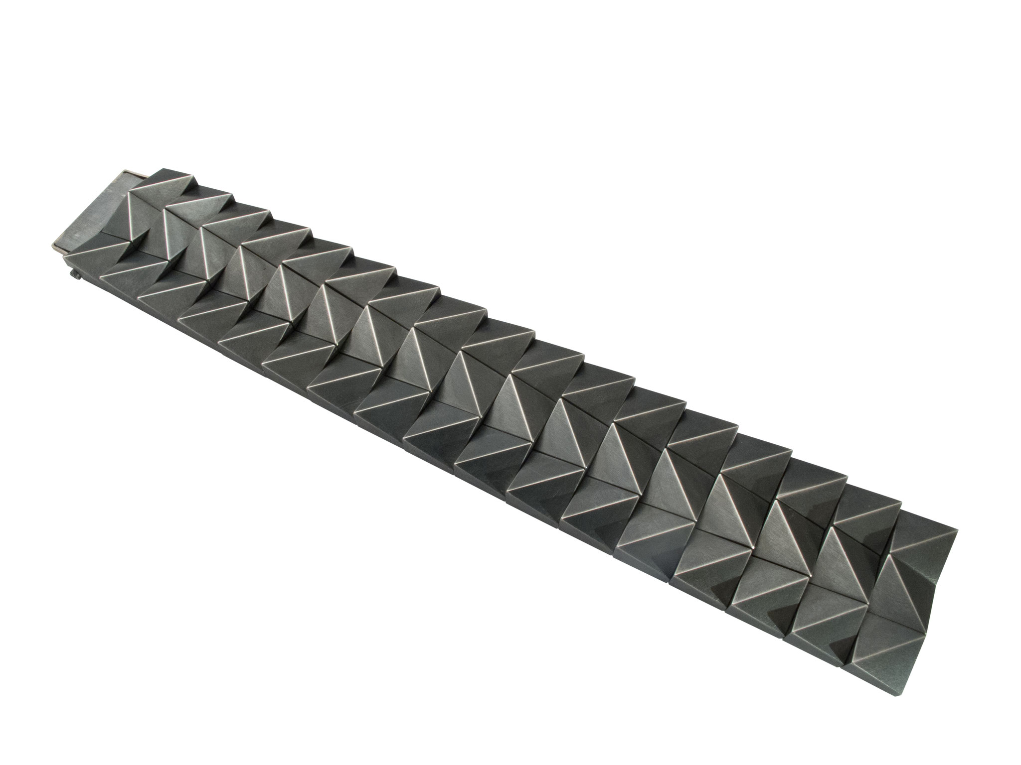 dreireihiges Armband aus geschwärztem 925 Sterlingsilber 