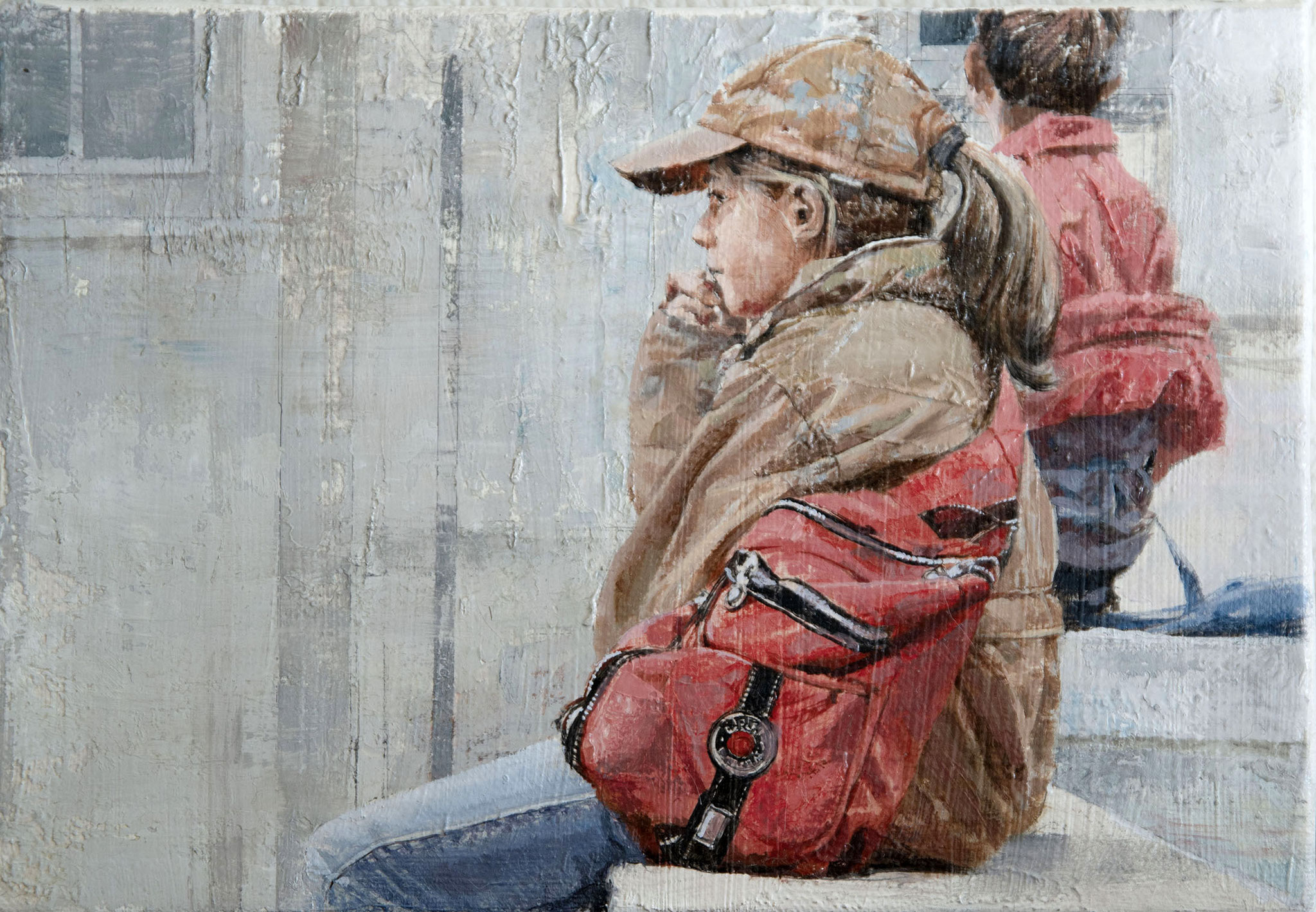 SMーパリ市庁舎前の少女