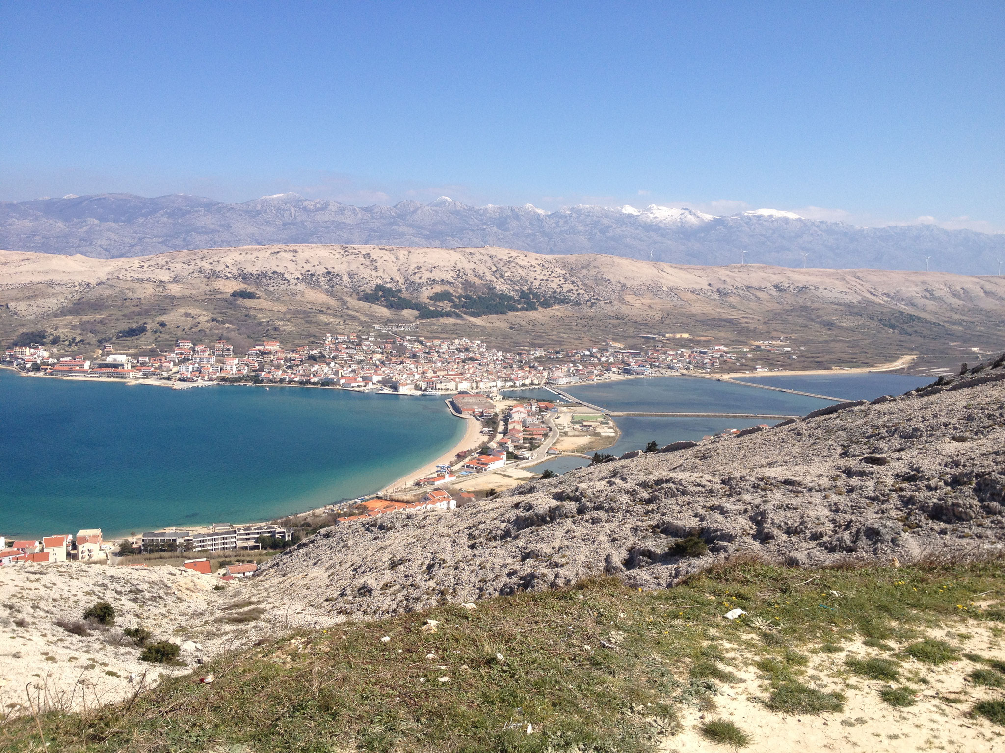 View to the city of Pag