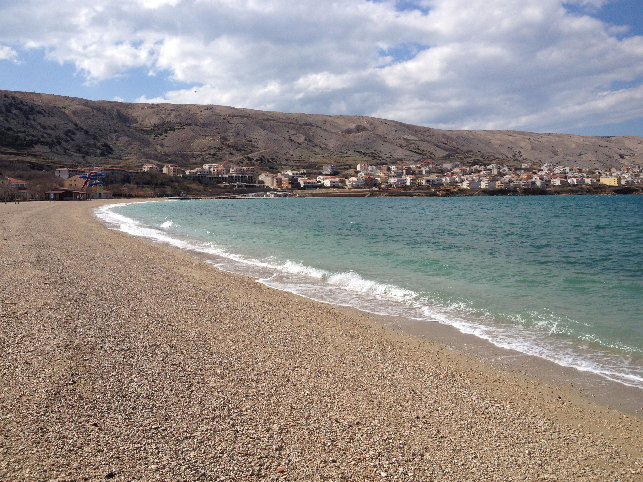 beach in Pag city (about 15 min away from Povljana)