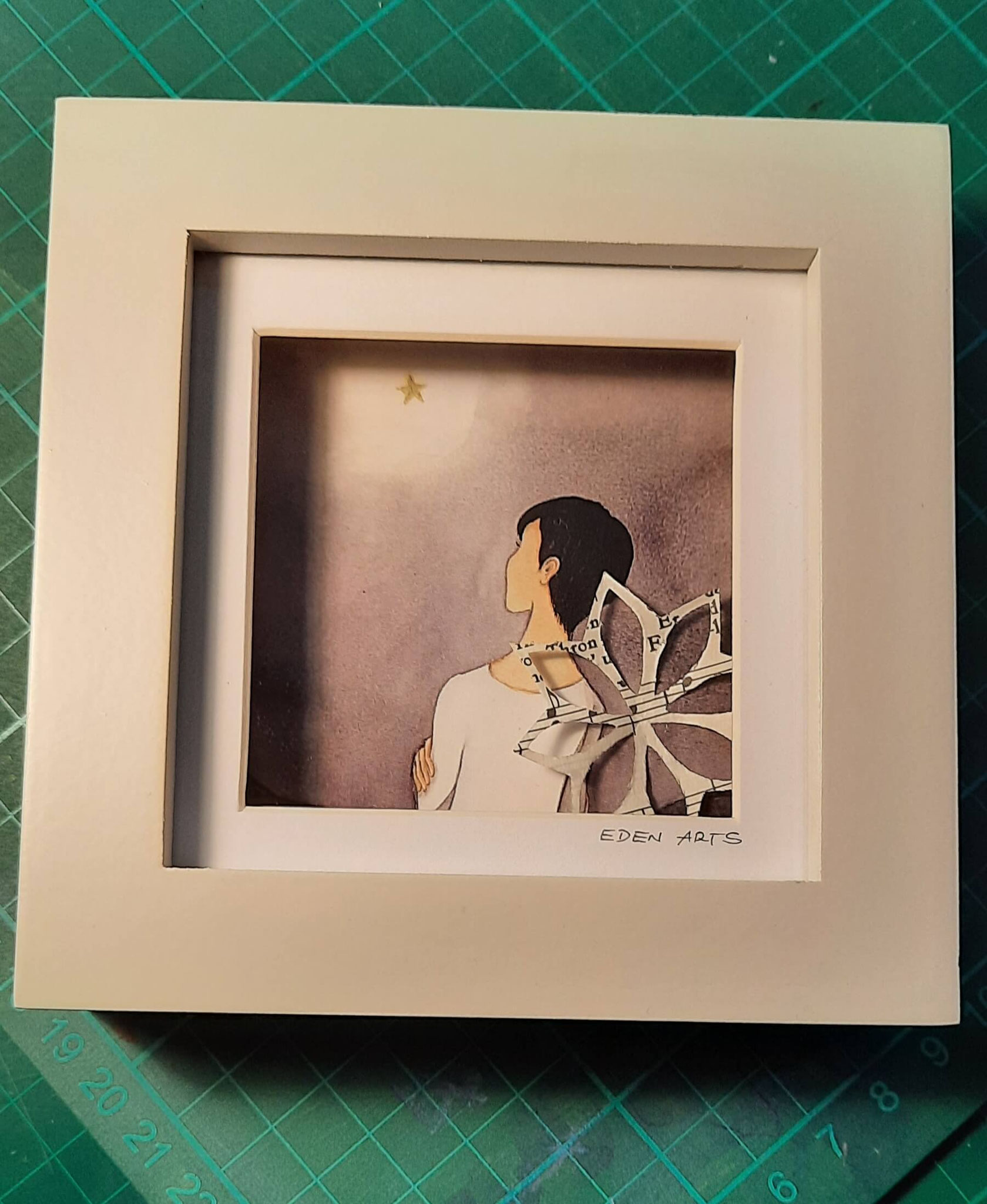 "Hoffnungsstern" 12x12cm - 27,00€ - Handarbeit mit original Signatur