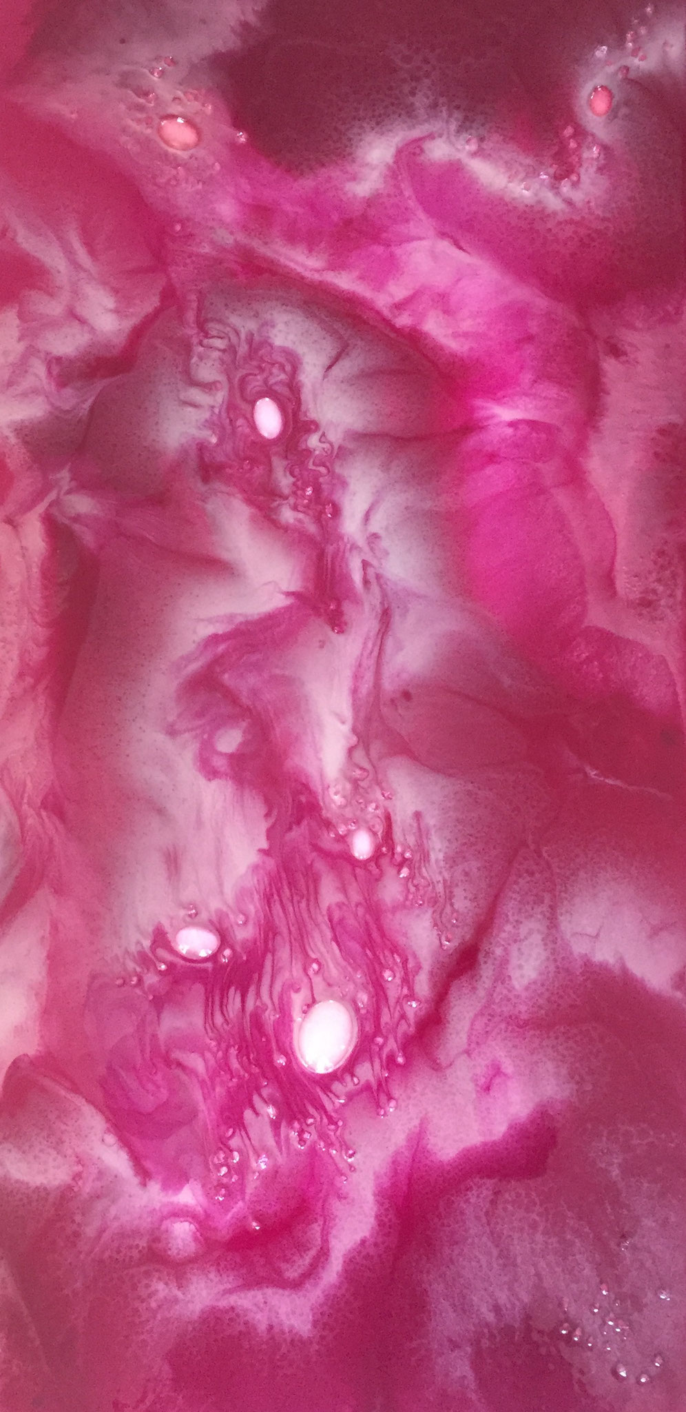 Alain Mandon  "Illusion rose"  Résine rose  40 x 70 cm  toile sur châssis