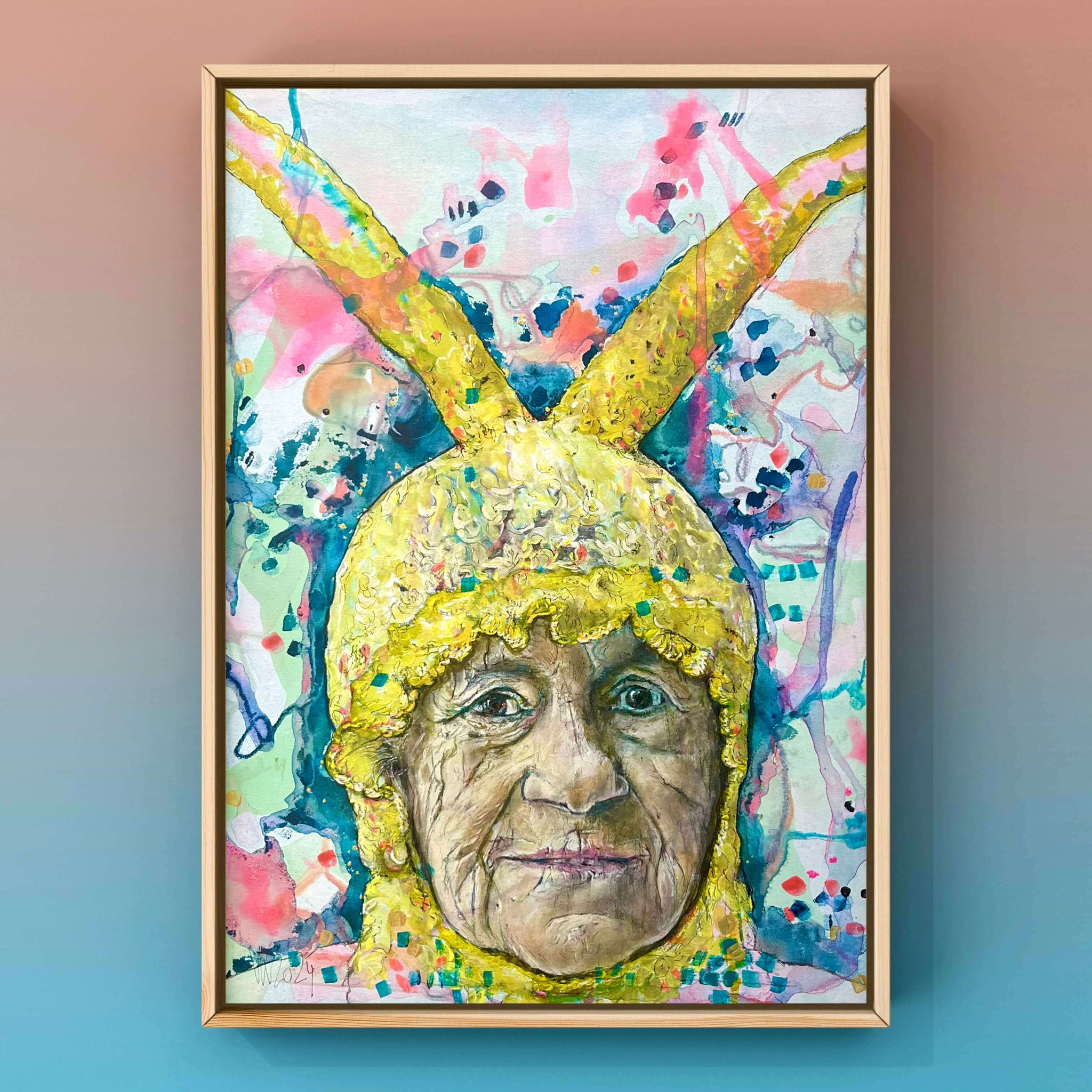 Nonna II (40 x 50 cm Mischtechnik auf Malplatte / 450,- Euro (inkl. Rahmen)