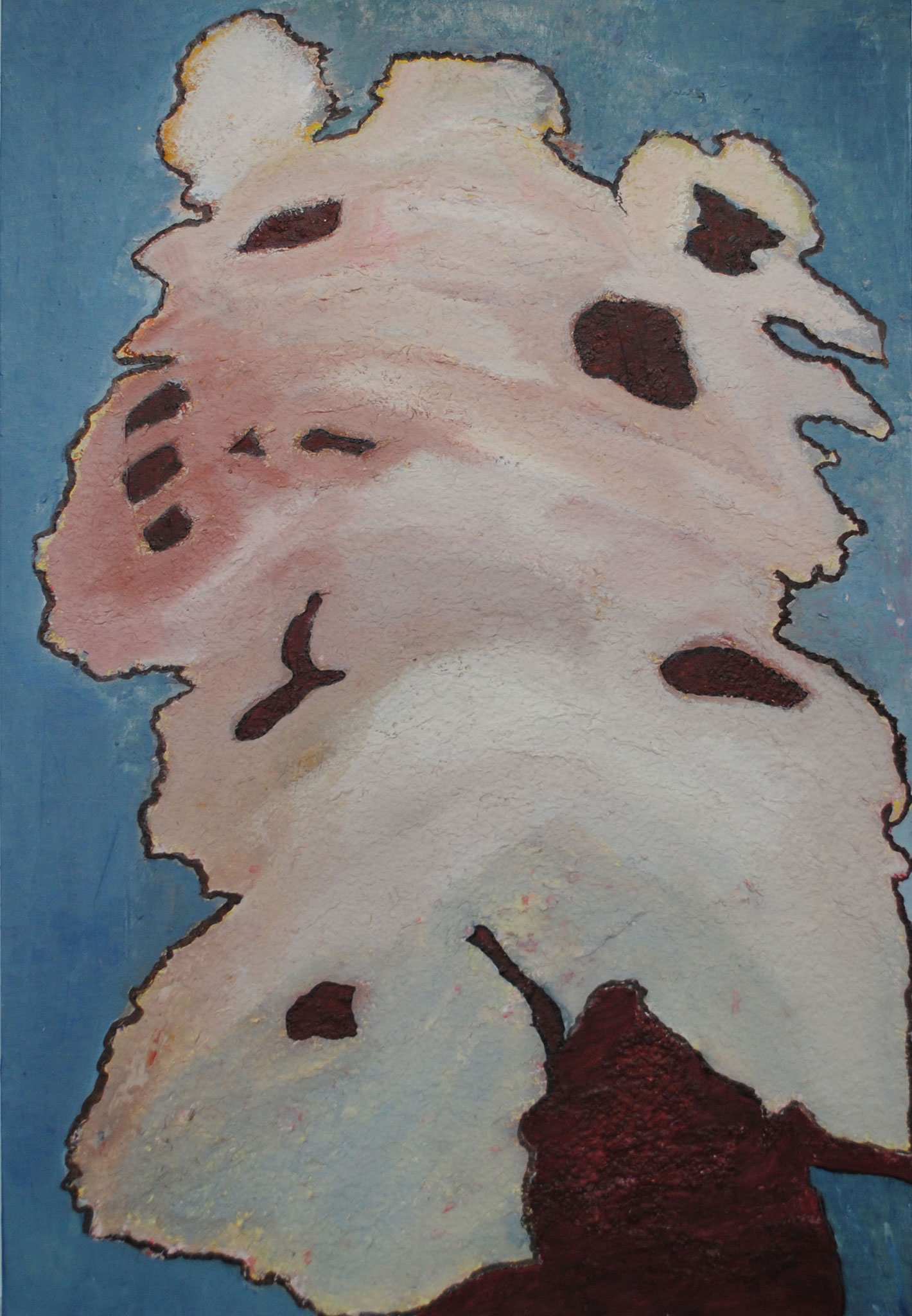 Arbre Zen - papier maché recyclé et encre sepia 90*60 cm 2019