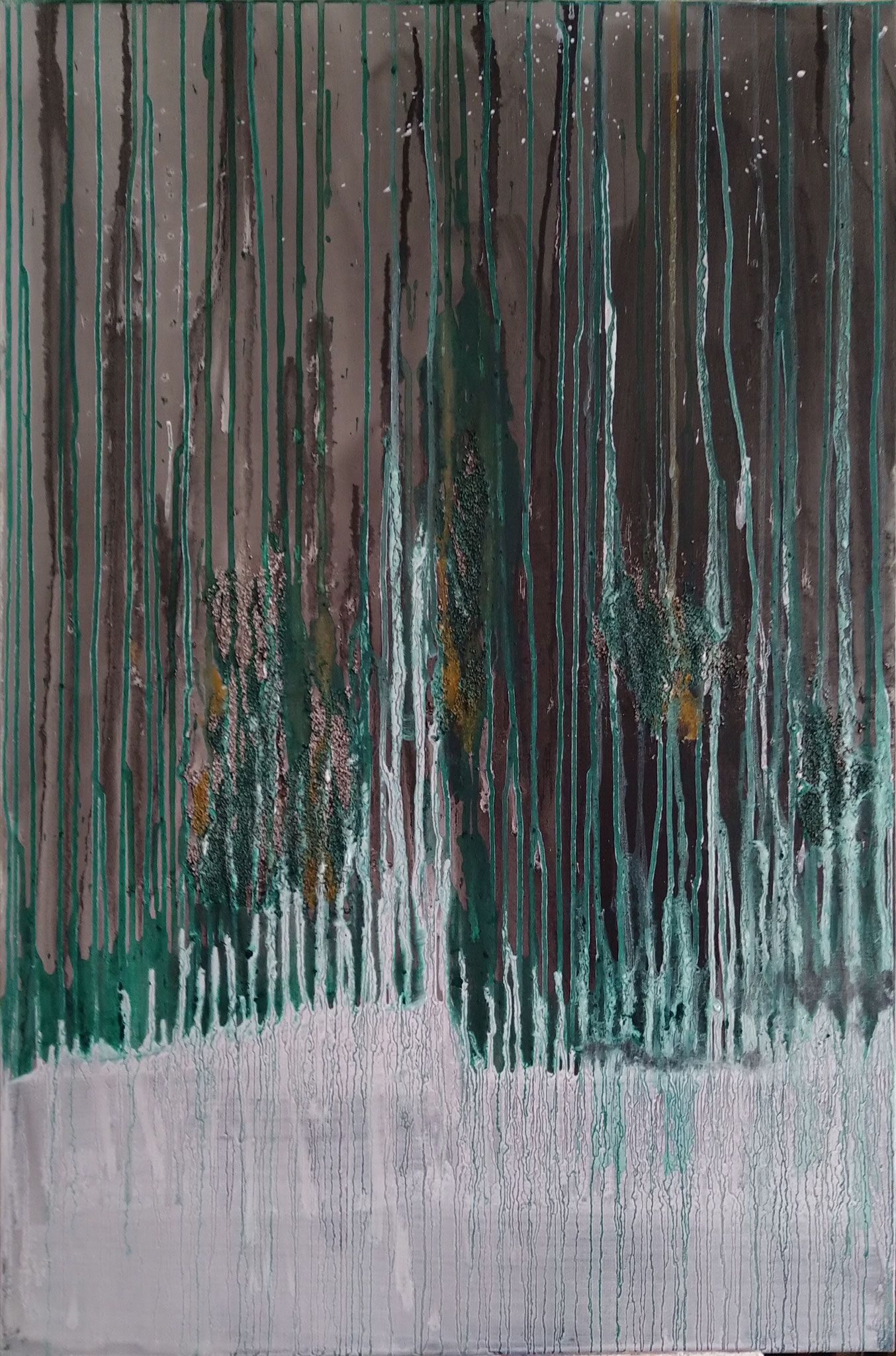 Transparence 1 pierre ponce et pigments sur toile - 100*73 cm 2024 