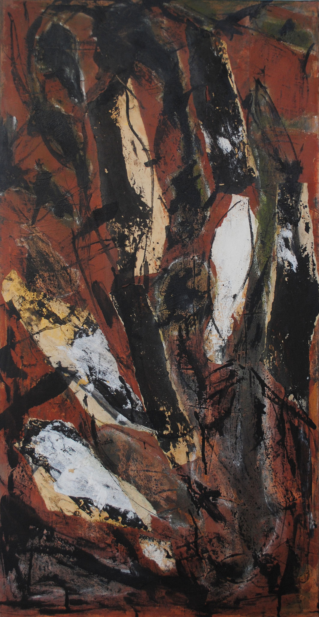 Végétal 7 - papiers d'Atelier gouache et encre - 80*40 cm 2017
