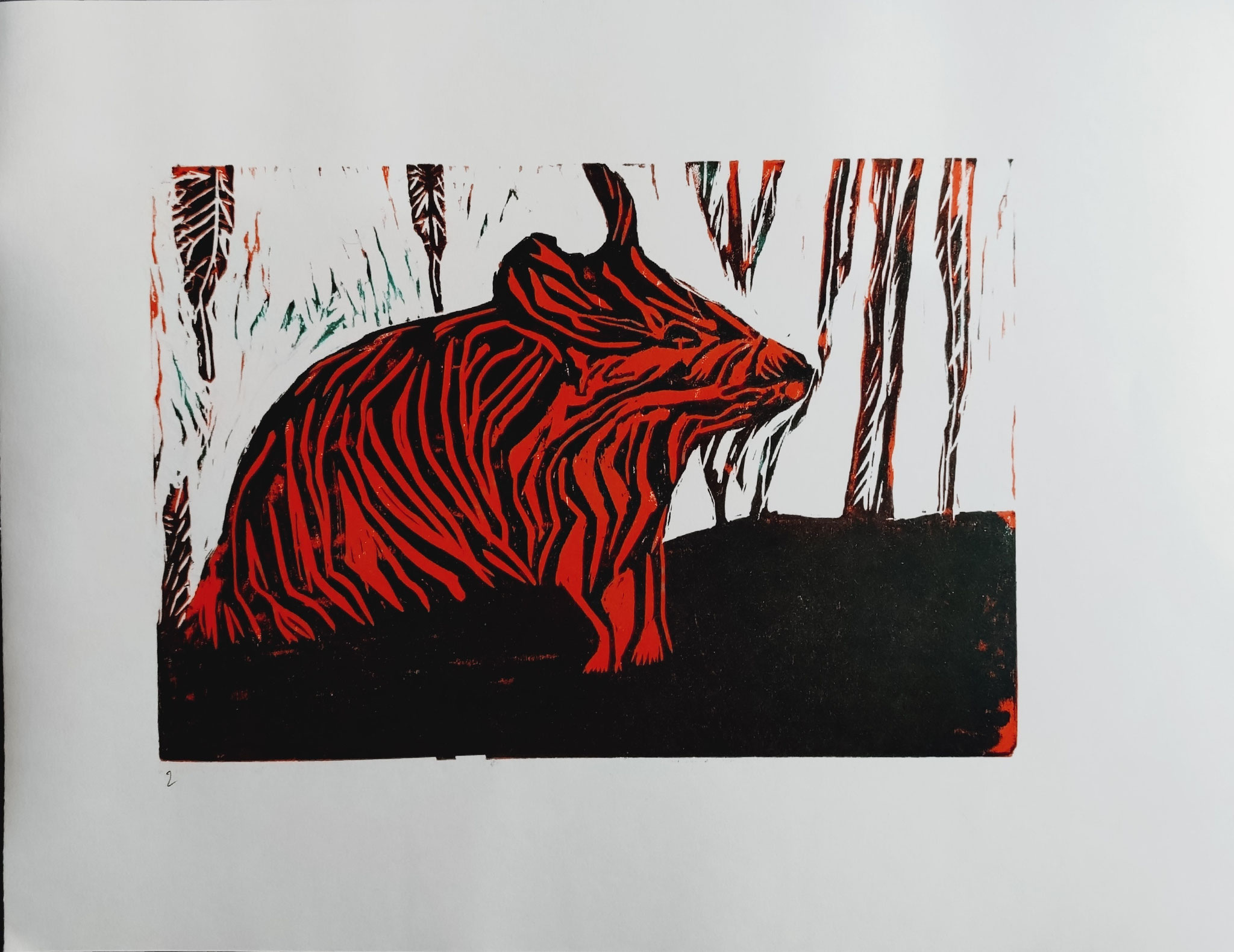 Isabella 2 - gravure sur bois 33x22 cm 2025 